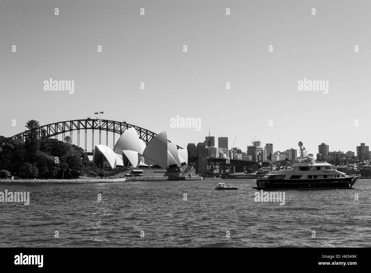 Sydney Opera House e Harbour Bridge sono i più celebri monumenti di Sydeny Foto Stock