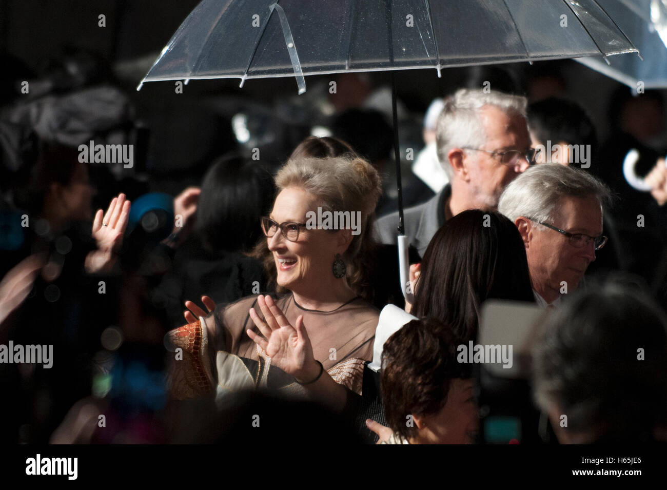 Tokyo, Giappone. 25 ott. 2016. American attrice Meryl Streep assiste al red carpet Ricevimento di apertura per la ventinovesima Tokyo International Film Festival a Roppongi Hills Arena di Roppongi, Tokyo. HIROKO TANAKA/Alamy Live News Foto Stock