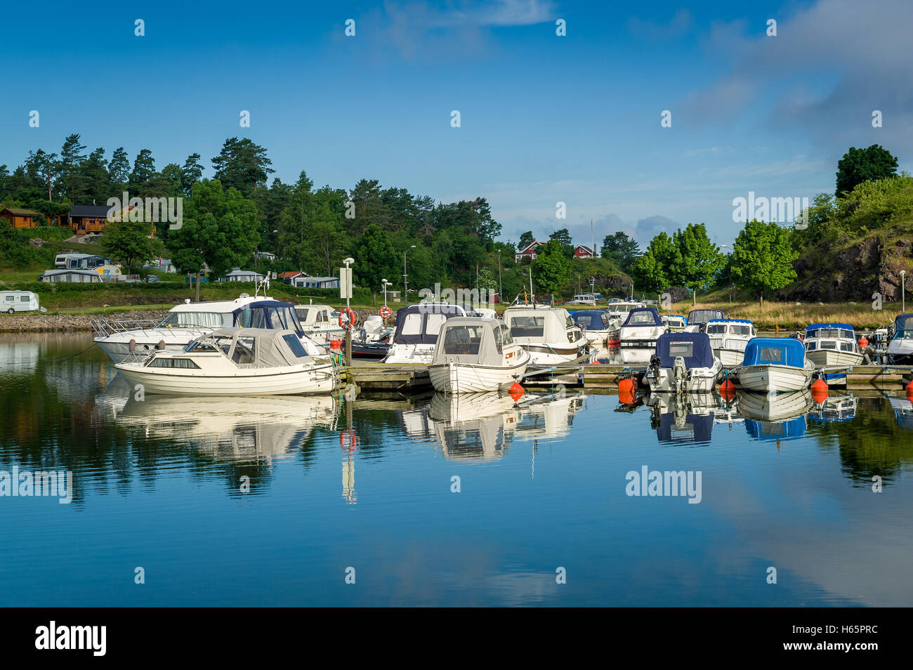 Città Falkensten barche da pesca marina Foto Stock
