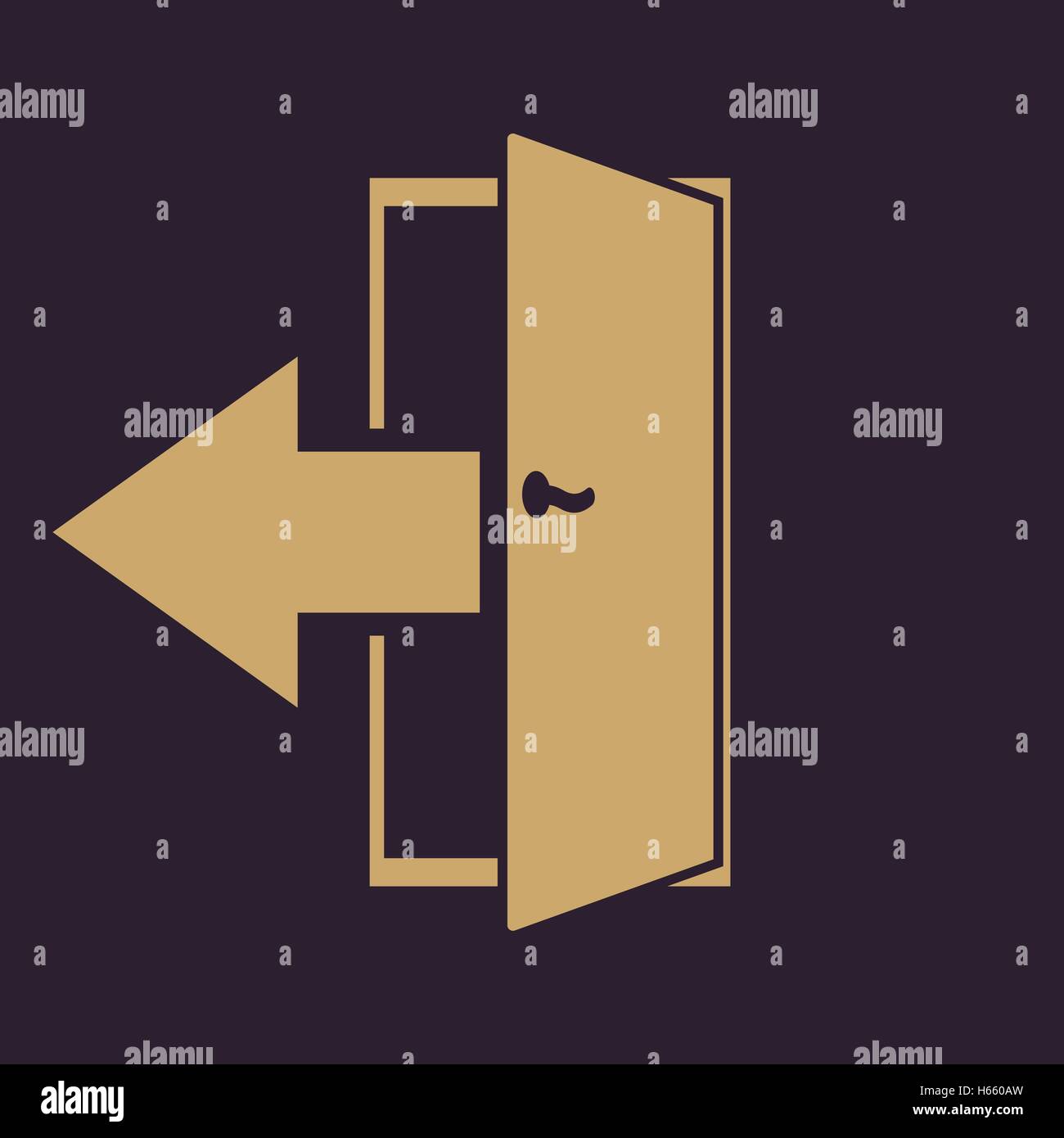 L'icona Esci. Disconnessione e uscita, uscita, simbolo out. Appartamento Illustrazione Vettoriale