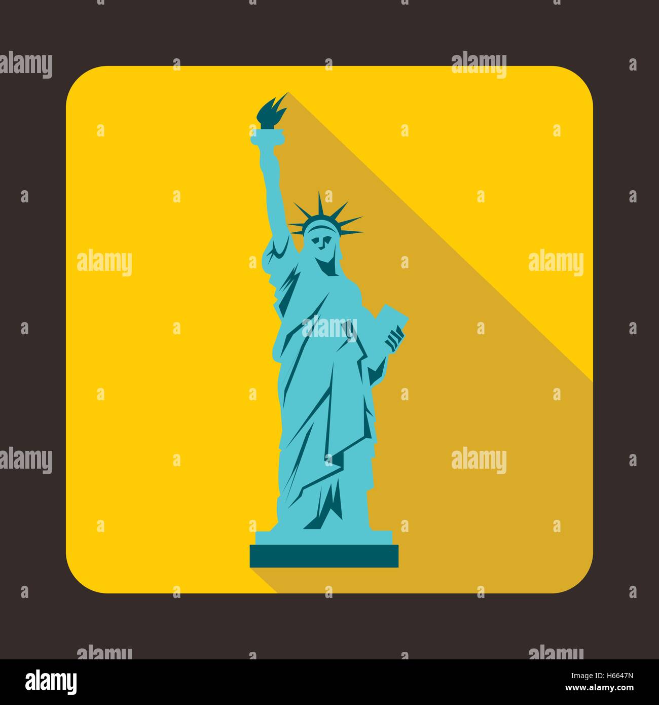 La statua della libertà, l'icona di stile di Piana Illustrazione Vettoriale