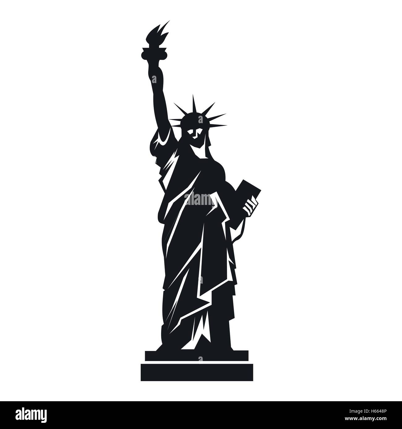 La statua della libertà, l'icona di stile semplice Illustrazione Vettoriale
