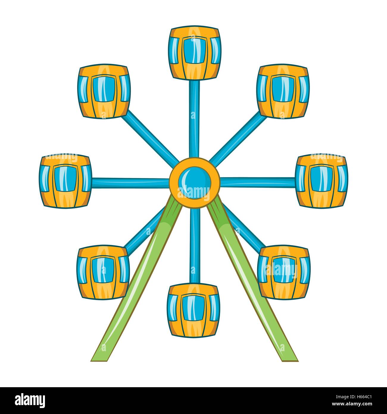 Ruota panoramica Ferris icona, stile cartoon Illustrazione Vettoriale