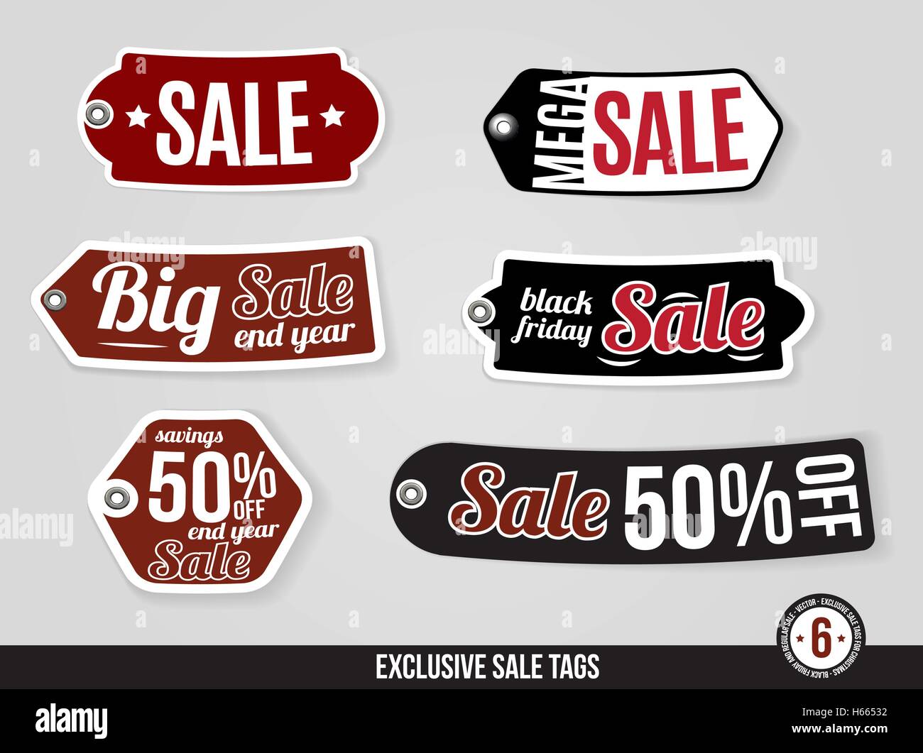 Vettore di esclusiva di vendita Tags, etichette Illustrazione Vettoriale