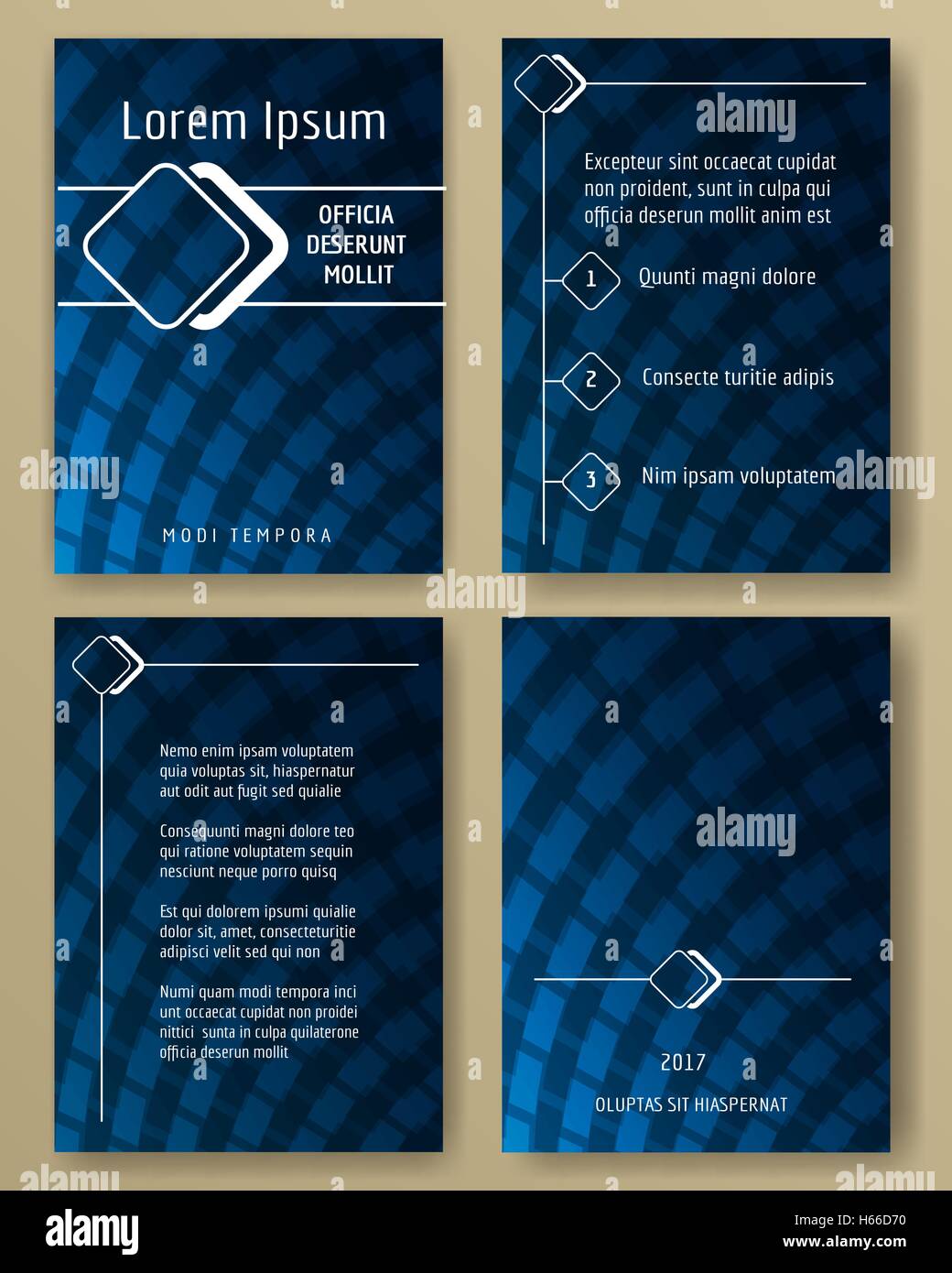 Modello brochure il coperchio e il design della pagina. Illustrazione Vettoriale Illustrazione Vettoriale