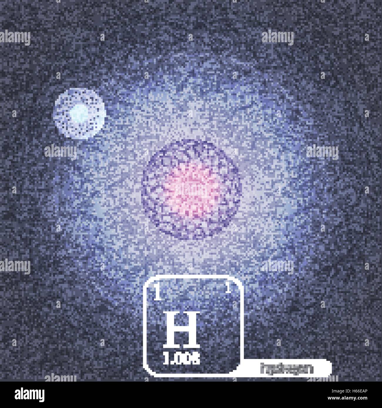 Un atomo di idrogeno con orbite di elettroni e la proprietà - Illustrazione Vettoriale Illustrazione Vettoriale