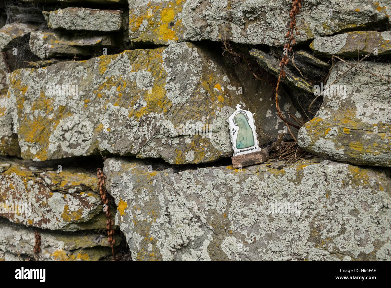 Scopo religioso con la Vergine Maria in una nicchia nella parete della  vecchia chiesa a Courtaparteen, Sandycove, County Cork, IRELA Foto stock -  Alamy