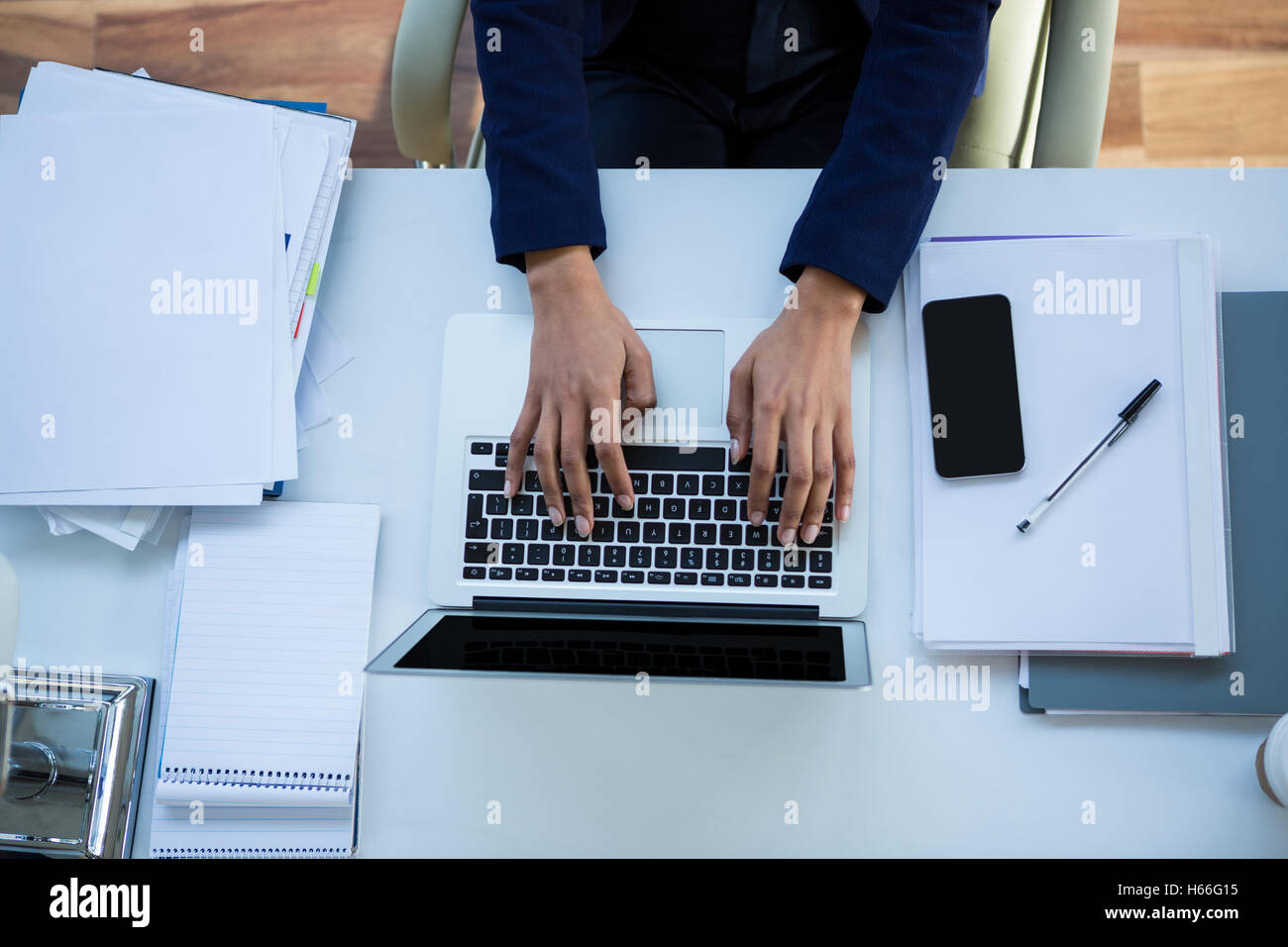 Imprenditrice lavorando sul computer portatile Foto Stock