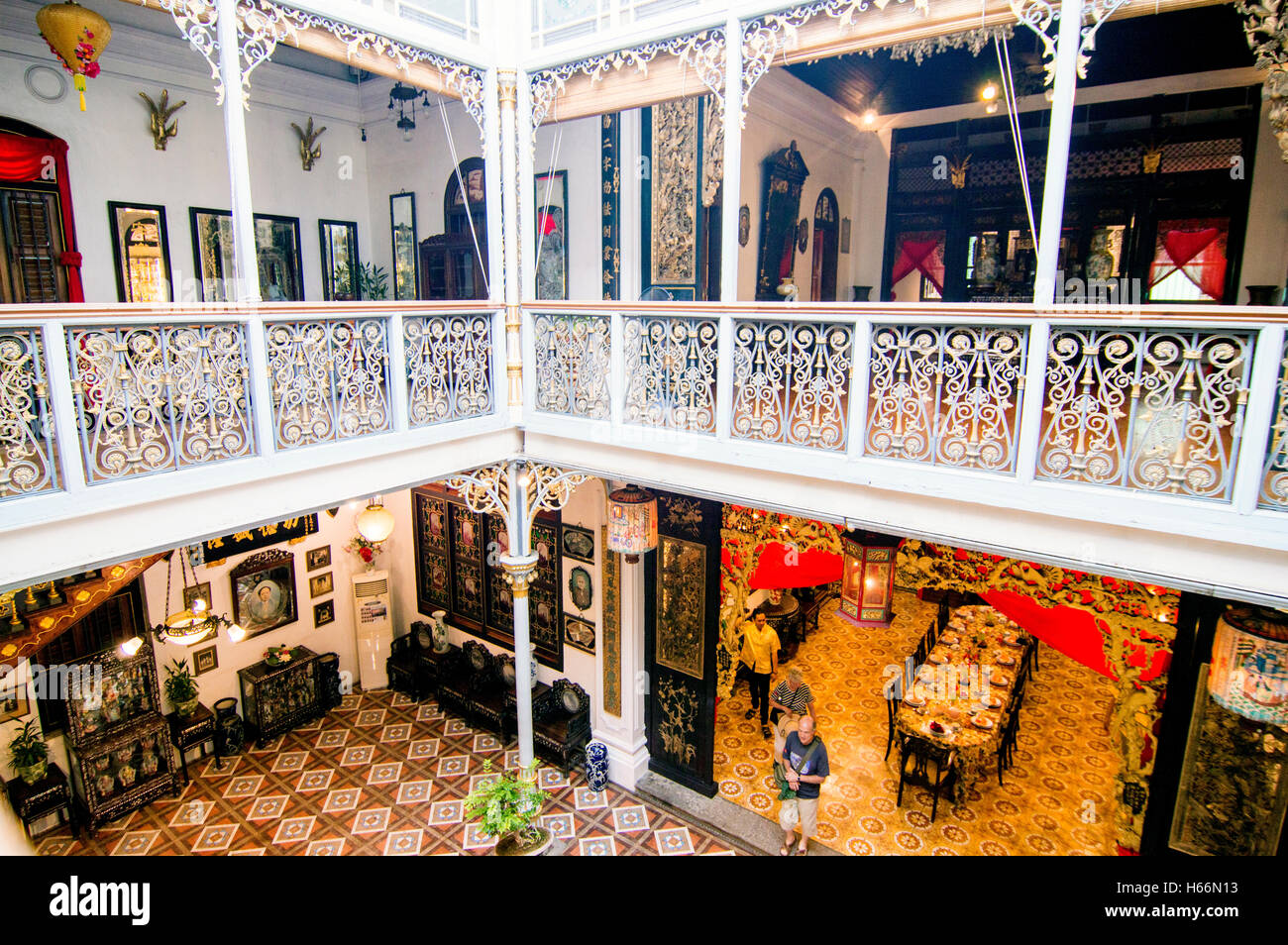 Interno, Pinang Peranakan, Museo Lebuh Gereja, Georgetown, Penang, Malaysia Foto Stock