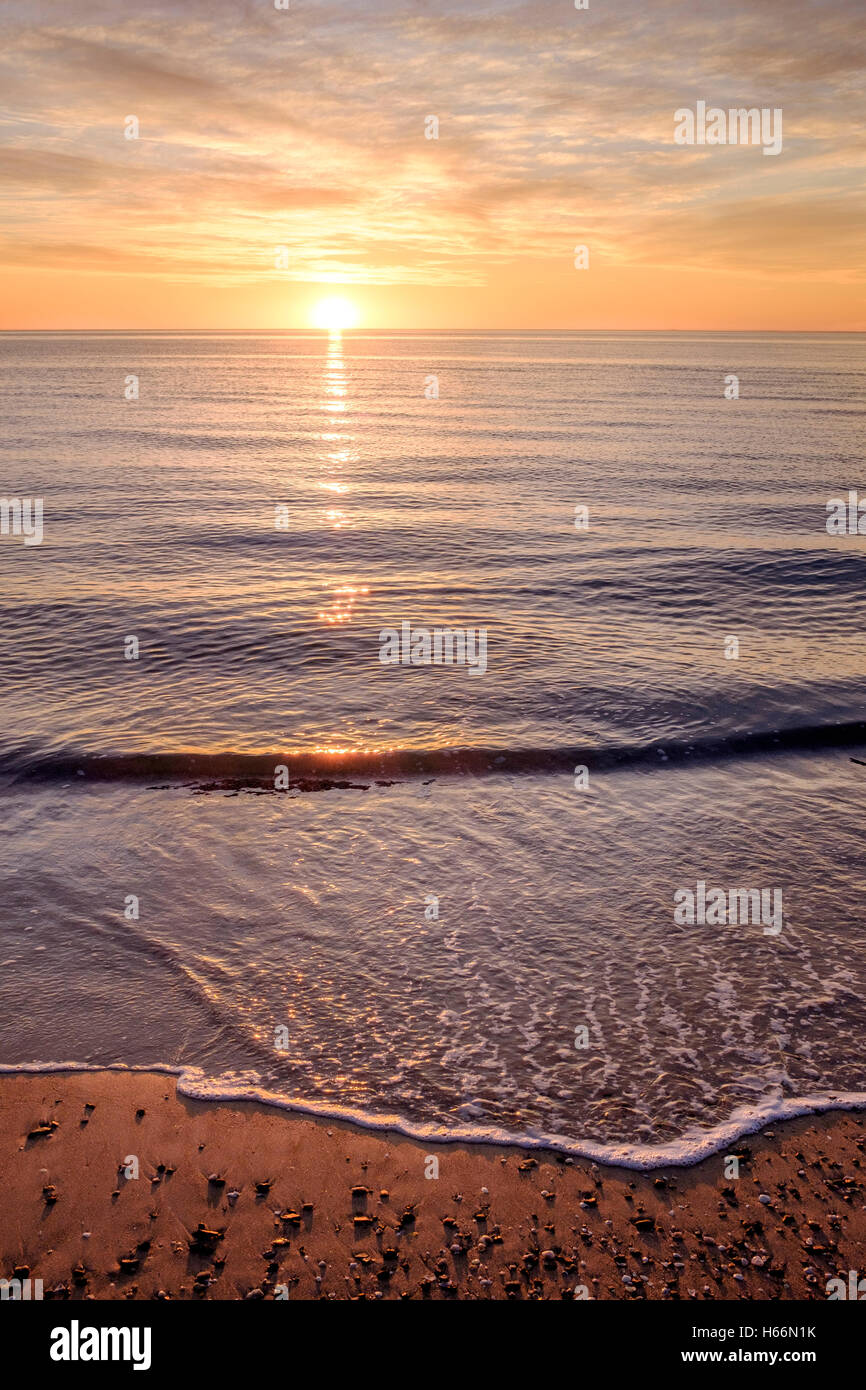 Tramonto a Adelaide la spiaggia di Brighton, Adelaide Australia Foto Stock