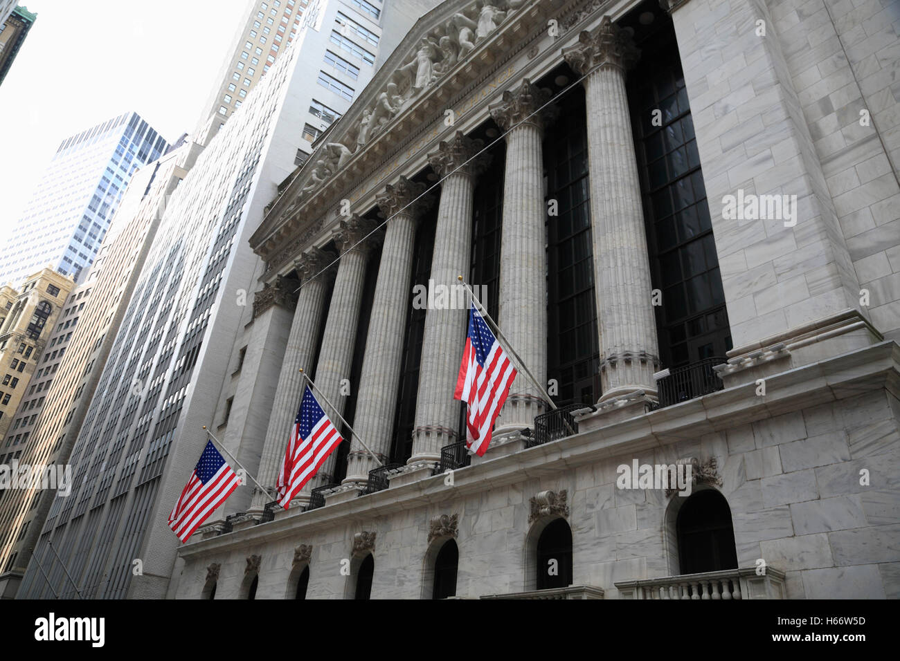 N.Y. La Borsa di Wall Street, Manhattan, New York, Stati Uniti d'America Foto Stock
