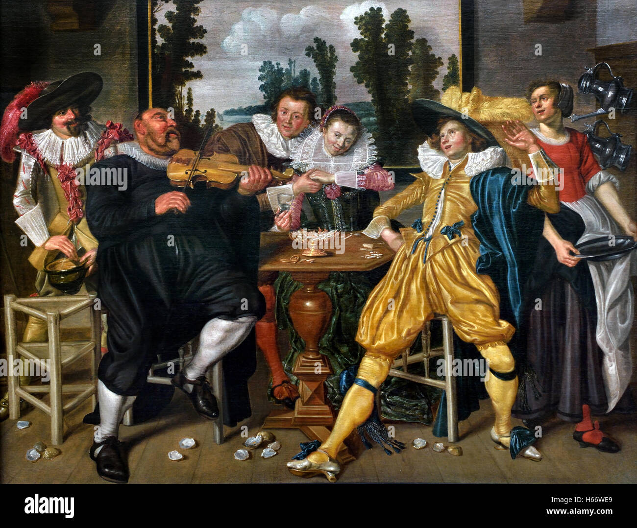 Interno con allegra compagnia 1622 Willem Buytewech 1591-1624 olandese Paesi Bassi ( Golden Age ) Foto Stock
