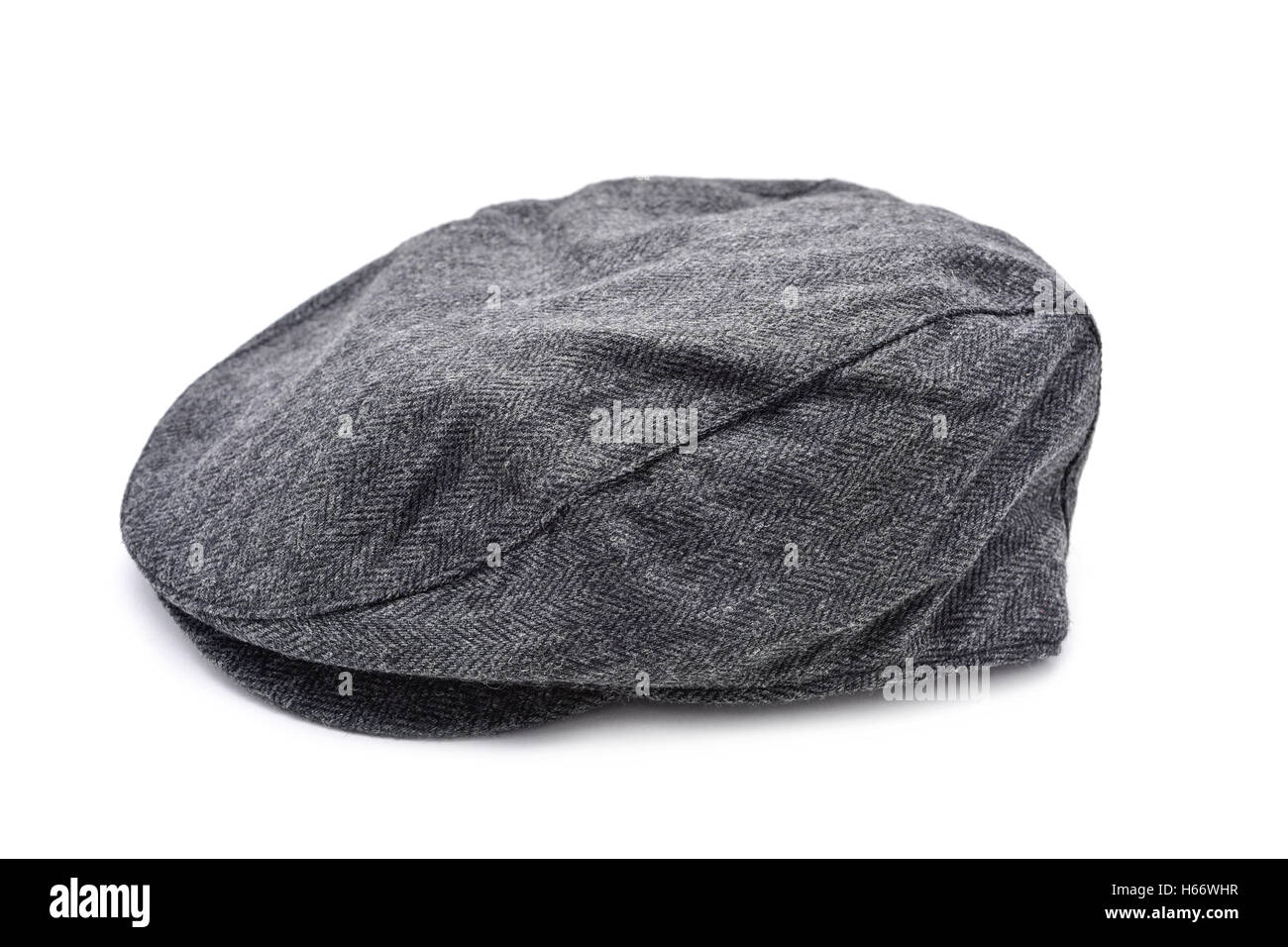 Grigio di un tappo piatto su sfondo bianco Foto Stock