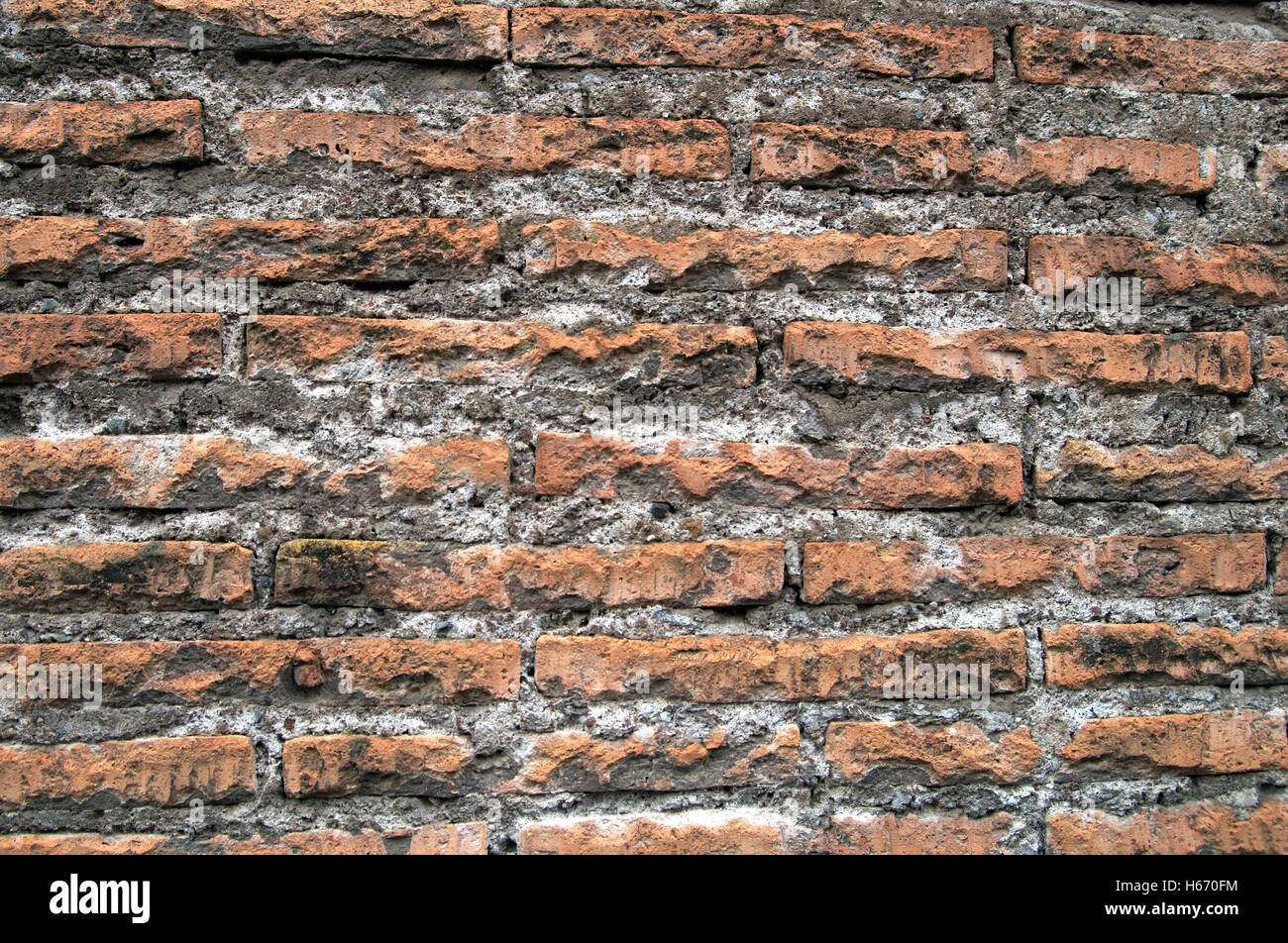 La parete in mattoni, sfondo, texture, vecchio, grunge, vintage, rosso, pattern, calcestruzzo, senza cuciture, illustrazione, pietra, architettura, blo Foto Stock
