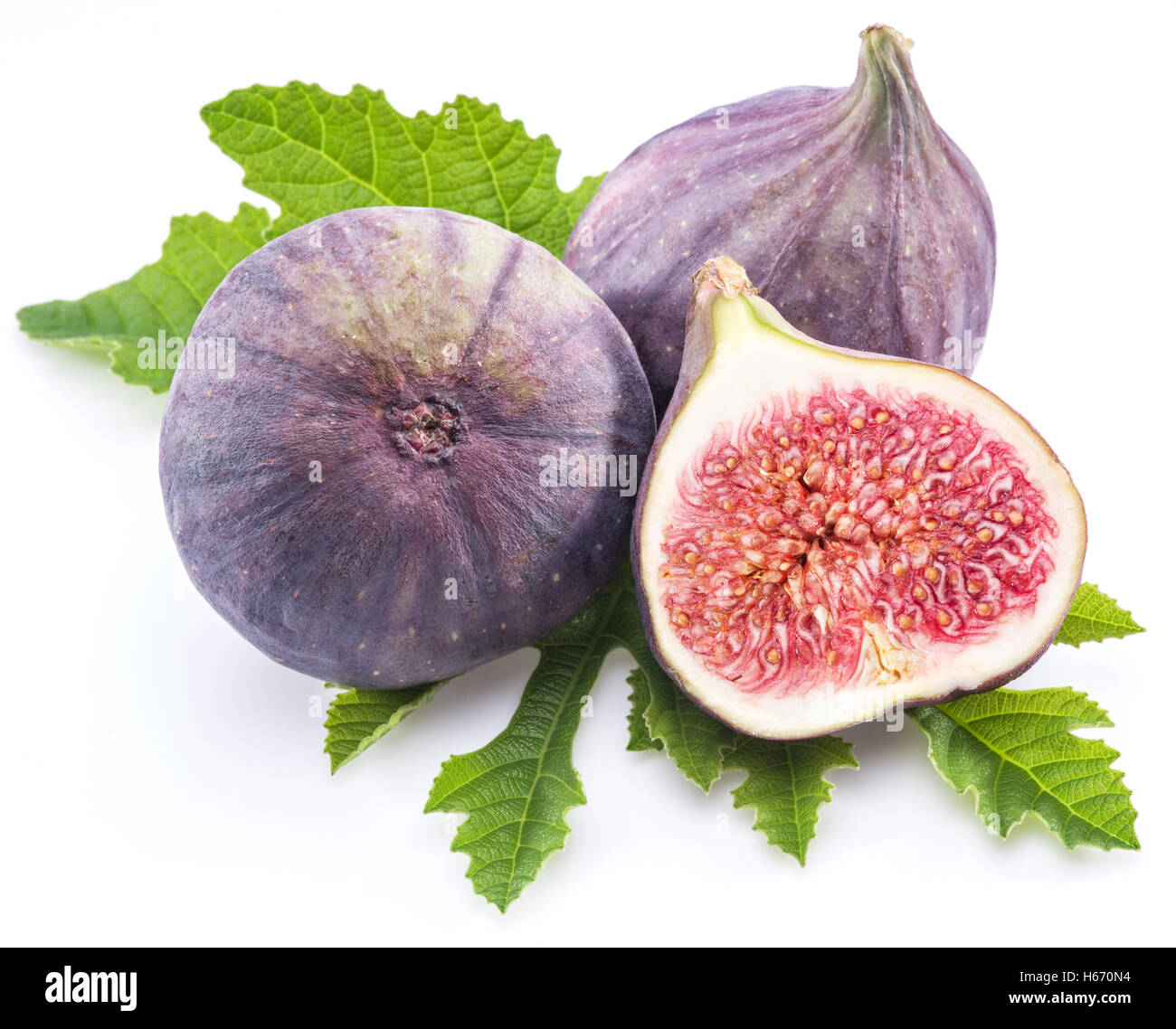 La figura maturi frutti sullo sfondo bianco. Foto Stock