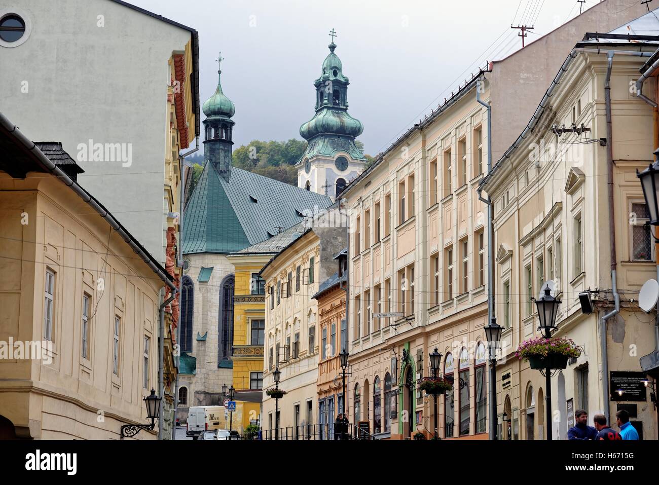 Centro storico della città di Banska Stiavnica Slovacchia centrale Europa Foto Stock
