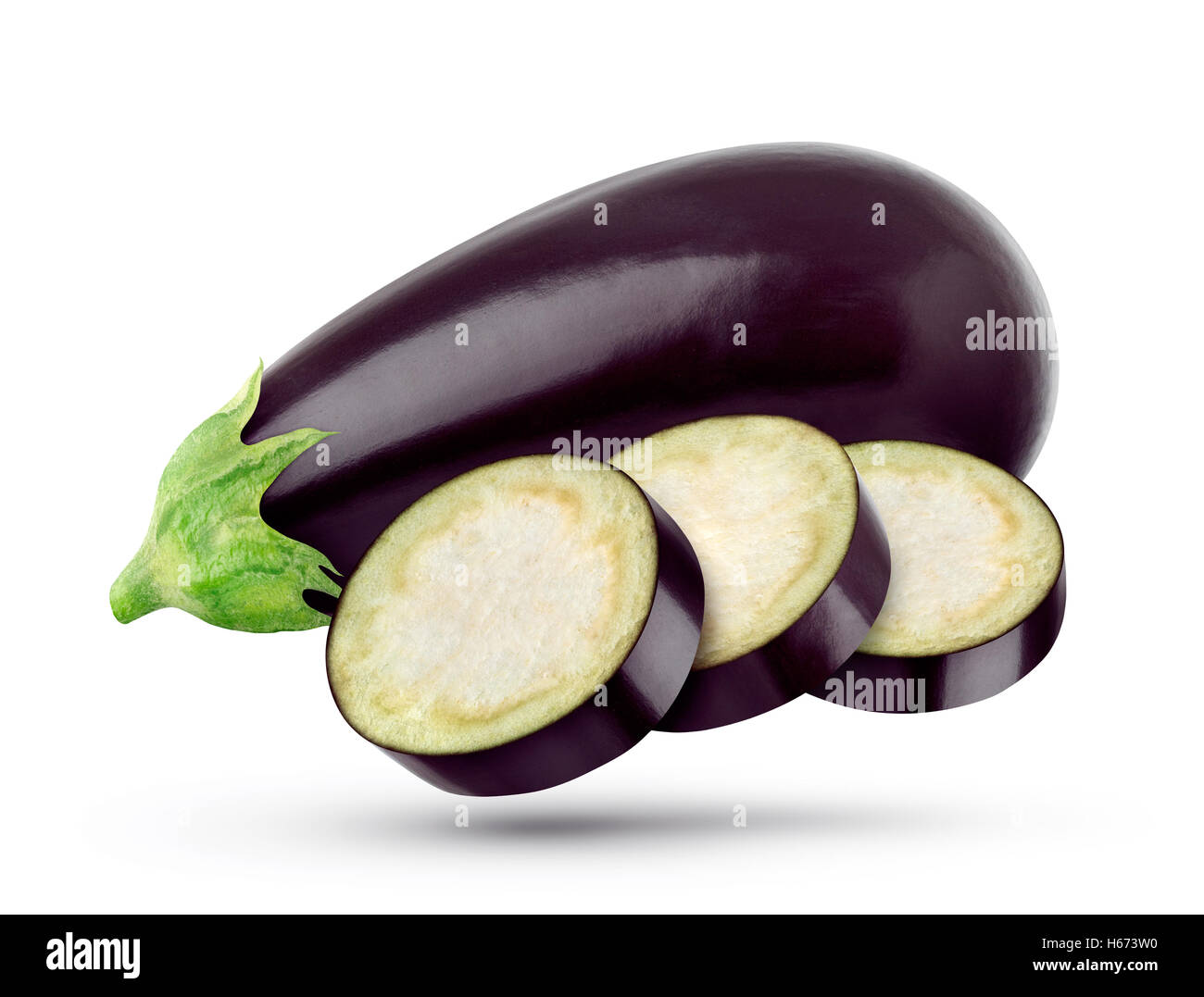 La melanzana isolati su sfondo bianco Foto Stock