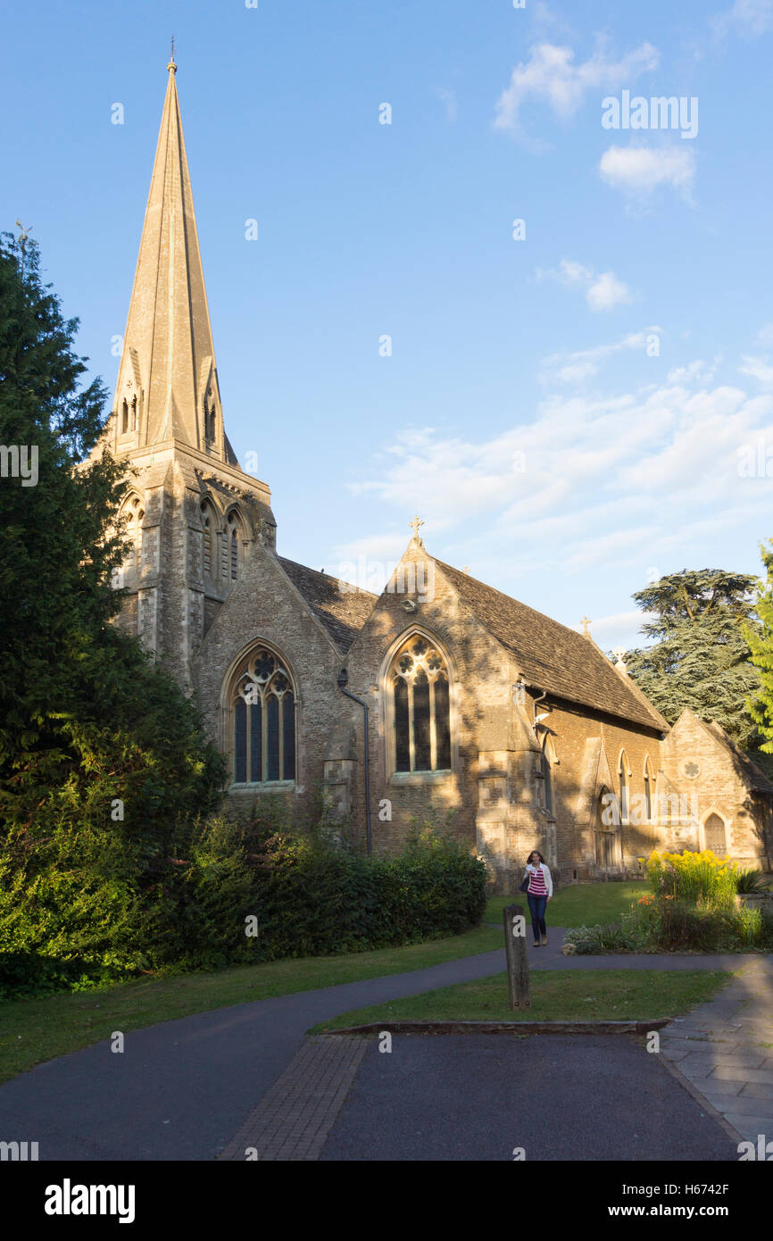 La Chiesa della Santa Trinità al tramonto, Watermoor, Cirencester Foto Stock