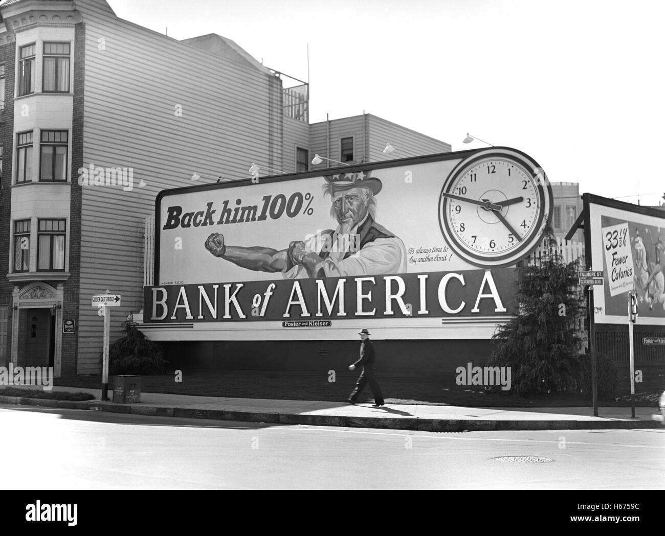 Bank of America Vittoria Bond affissioni, San Francisco, California, Stati Uniti d'America, Ann Rosener per ufficio di informazione di guerra, Maggio 1943 Foto Stock