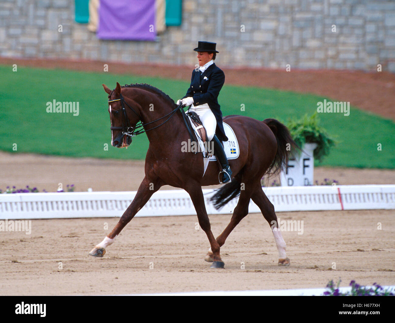 I Giochi olimpici di Atlanta 1996, Annette Solmell riding Strauss Foto Stock