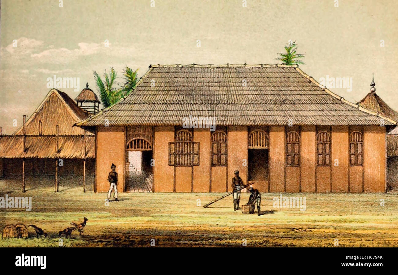 Palazzo del Sultano di Koetei. Borneo, circa 1900 Foto Stock