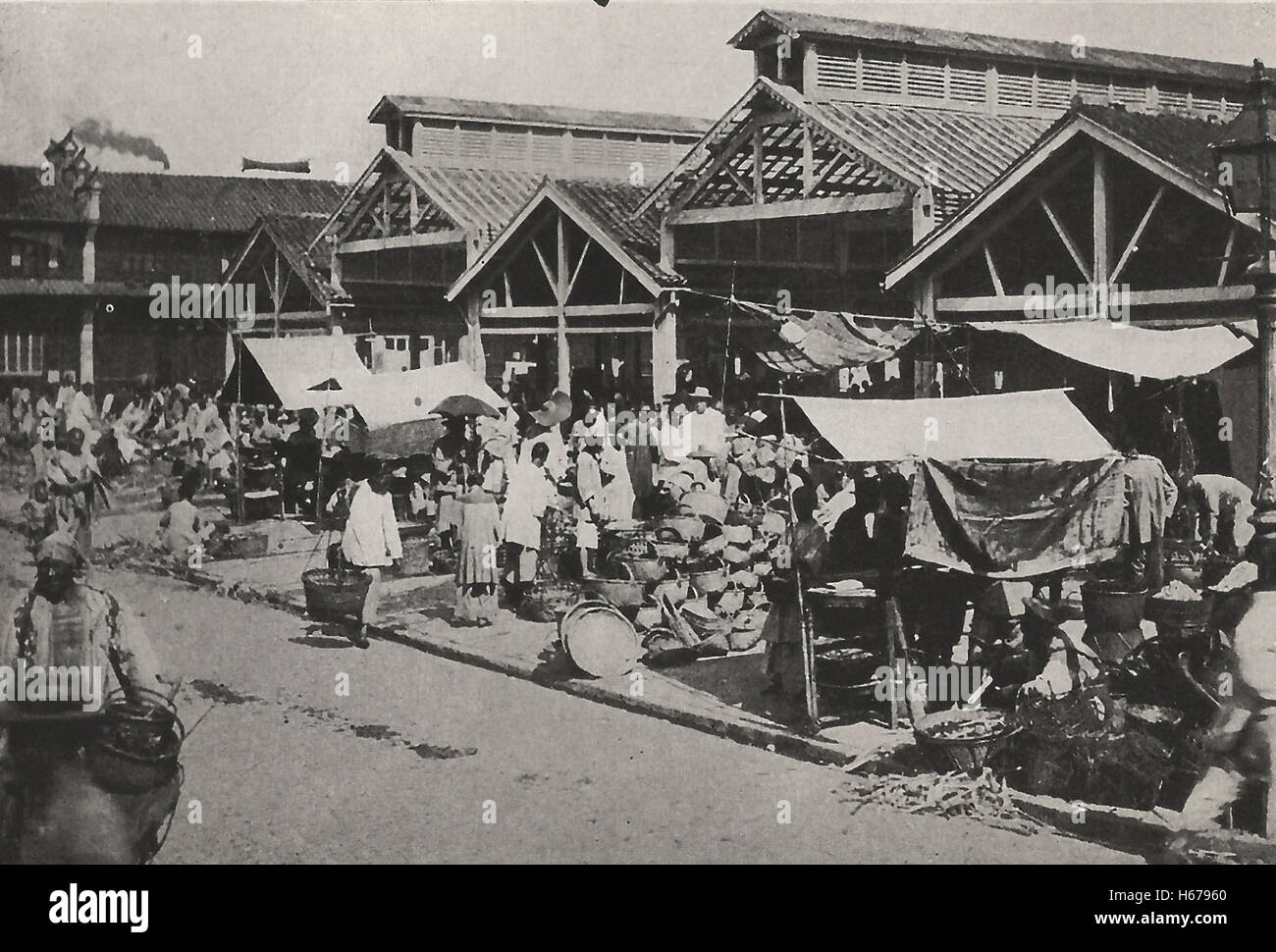 Market Place, Shanghai, Cina, circa 1910 Foto Stock