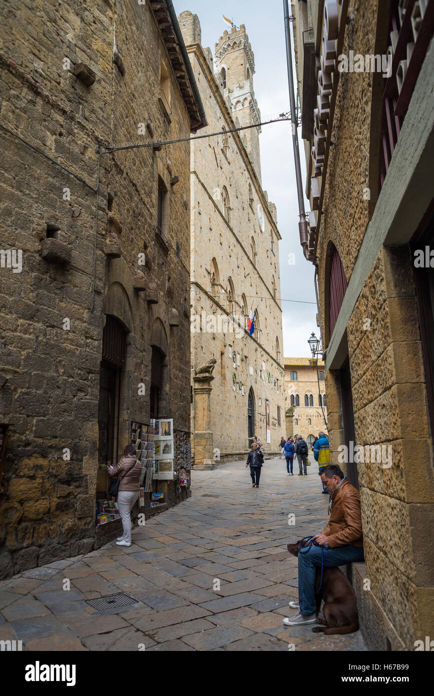 Strade di Volterra, Toscana, Italia, UE, Europa Foto Stock