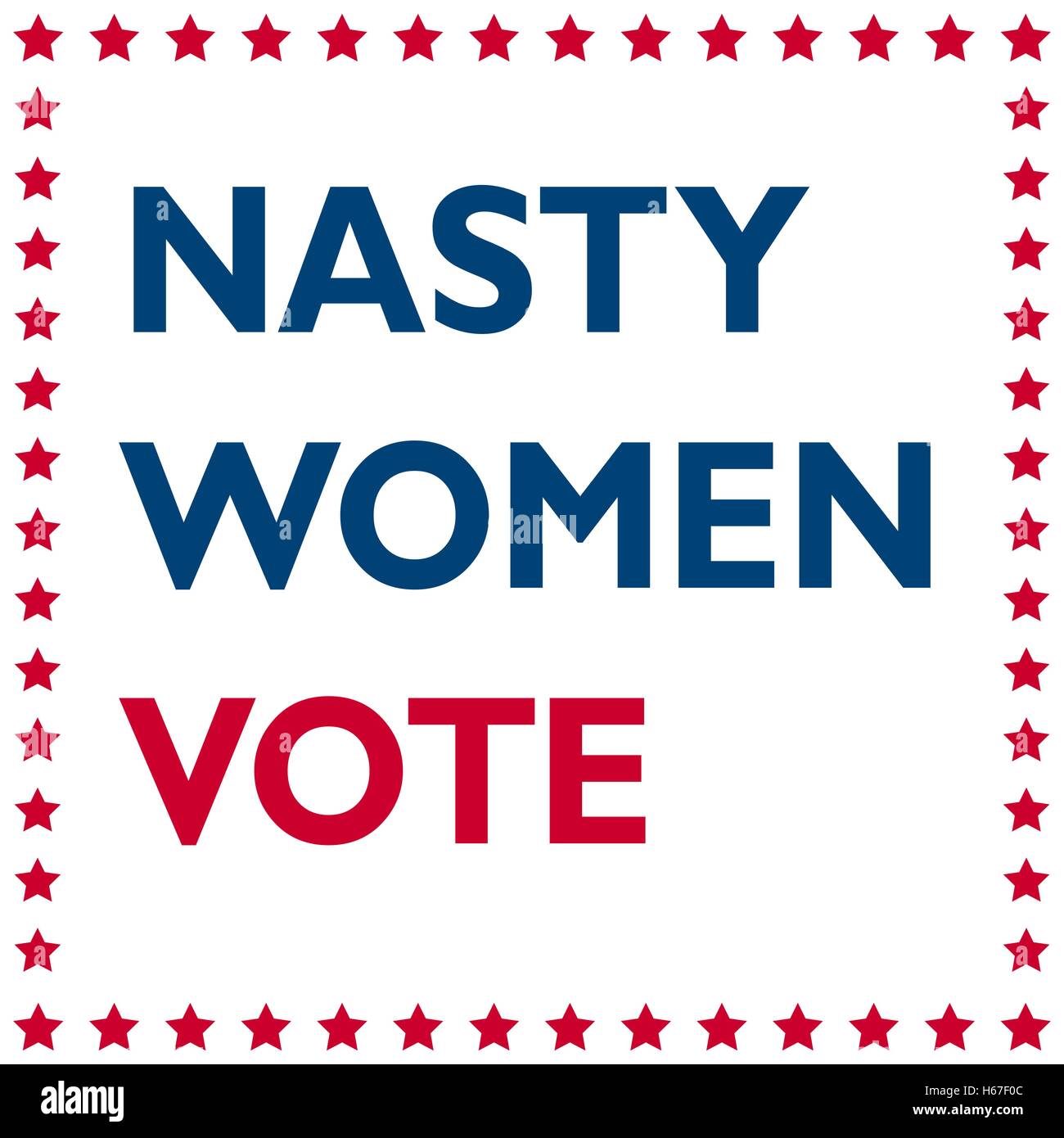 Nasty donne voto politico - iscrizione Illustrazione Vettoriale