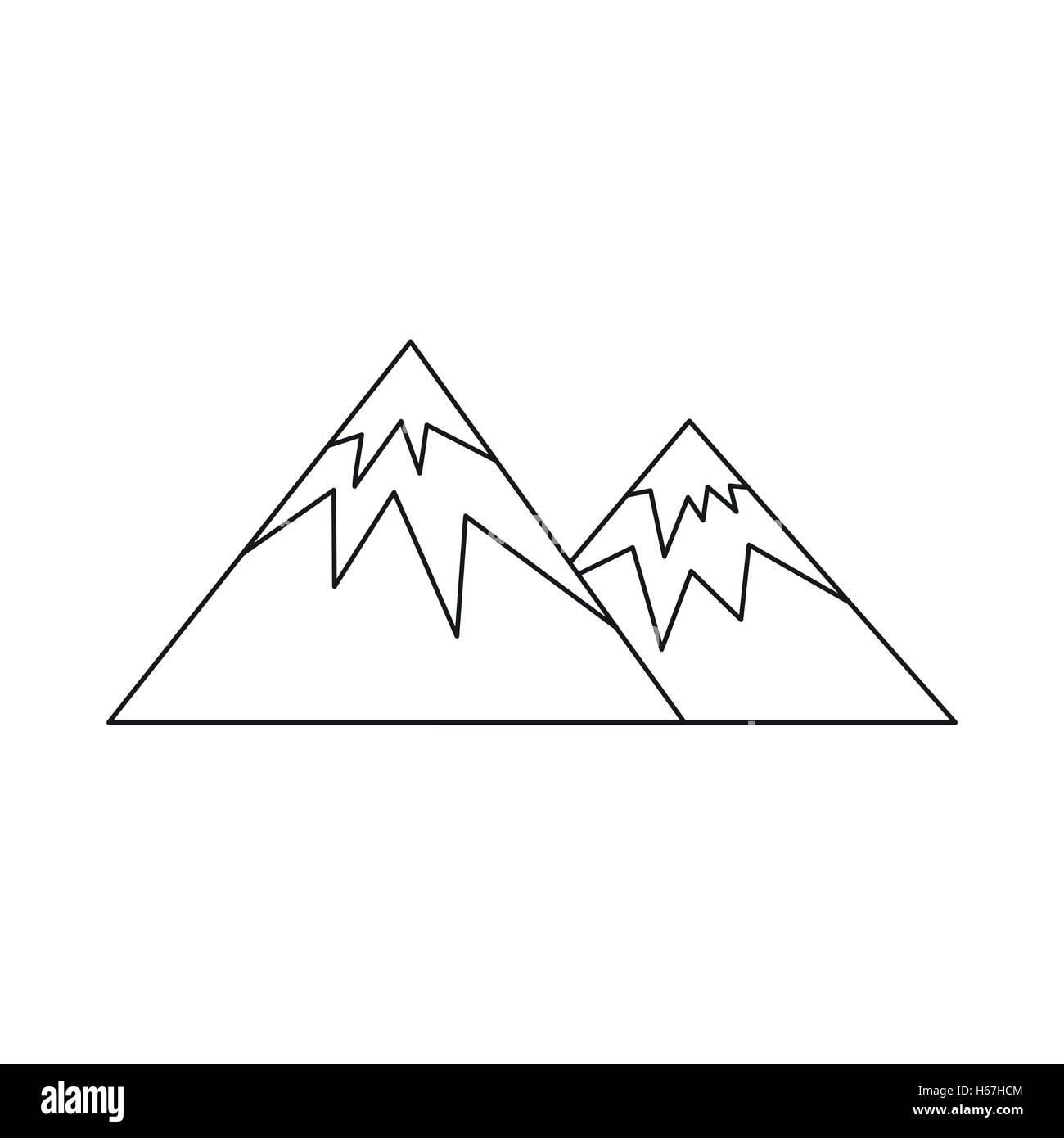 Alpi svizzere, l'icona di stile di contorno Illustrazione Vettoriale