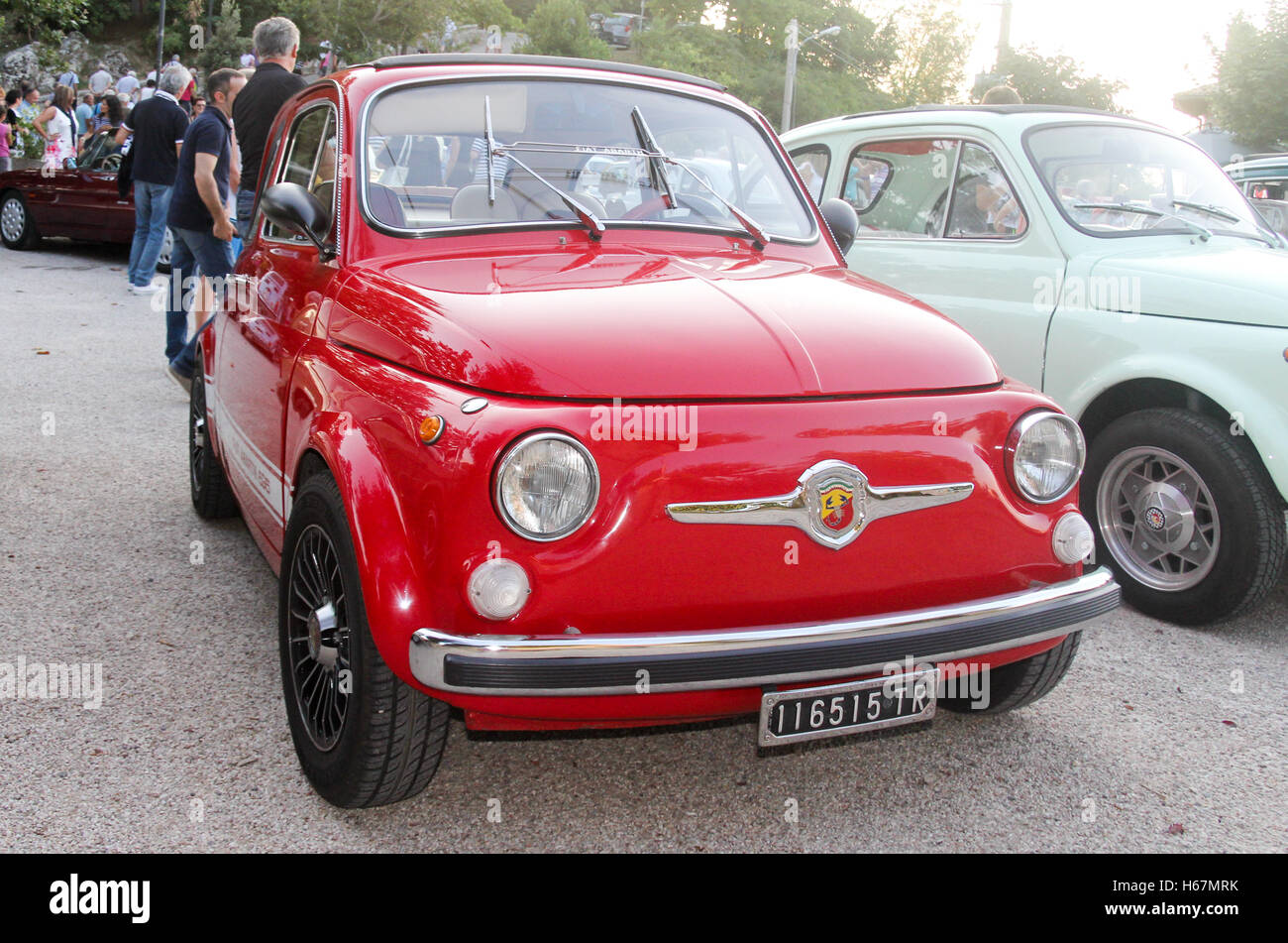 Fiat 500 Rally, Miranda, Ternis, Umbria, Italia Foto Stock