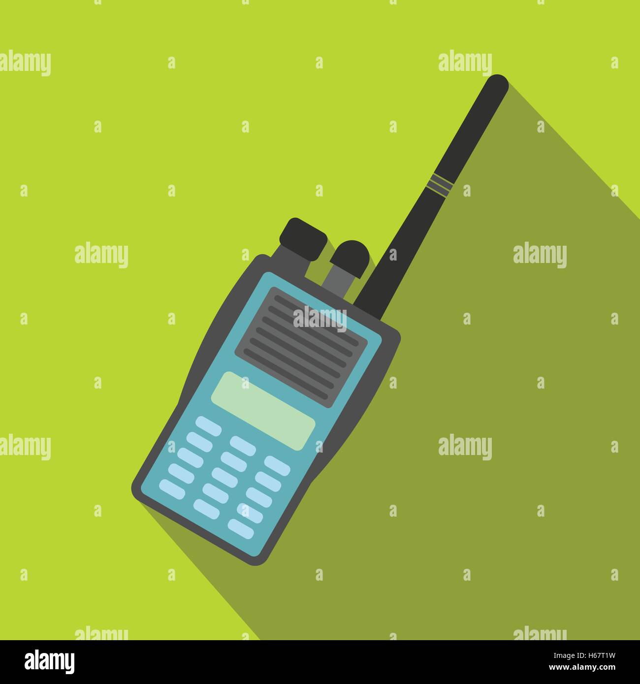 Radio militare icona piatta Illustrazione Vettoriale