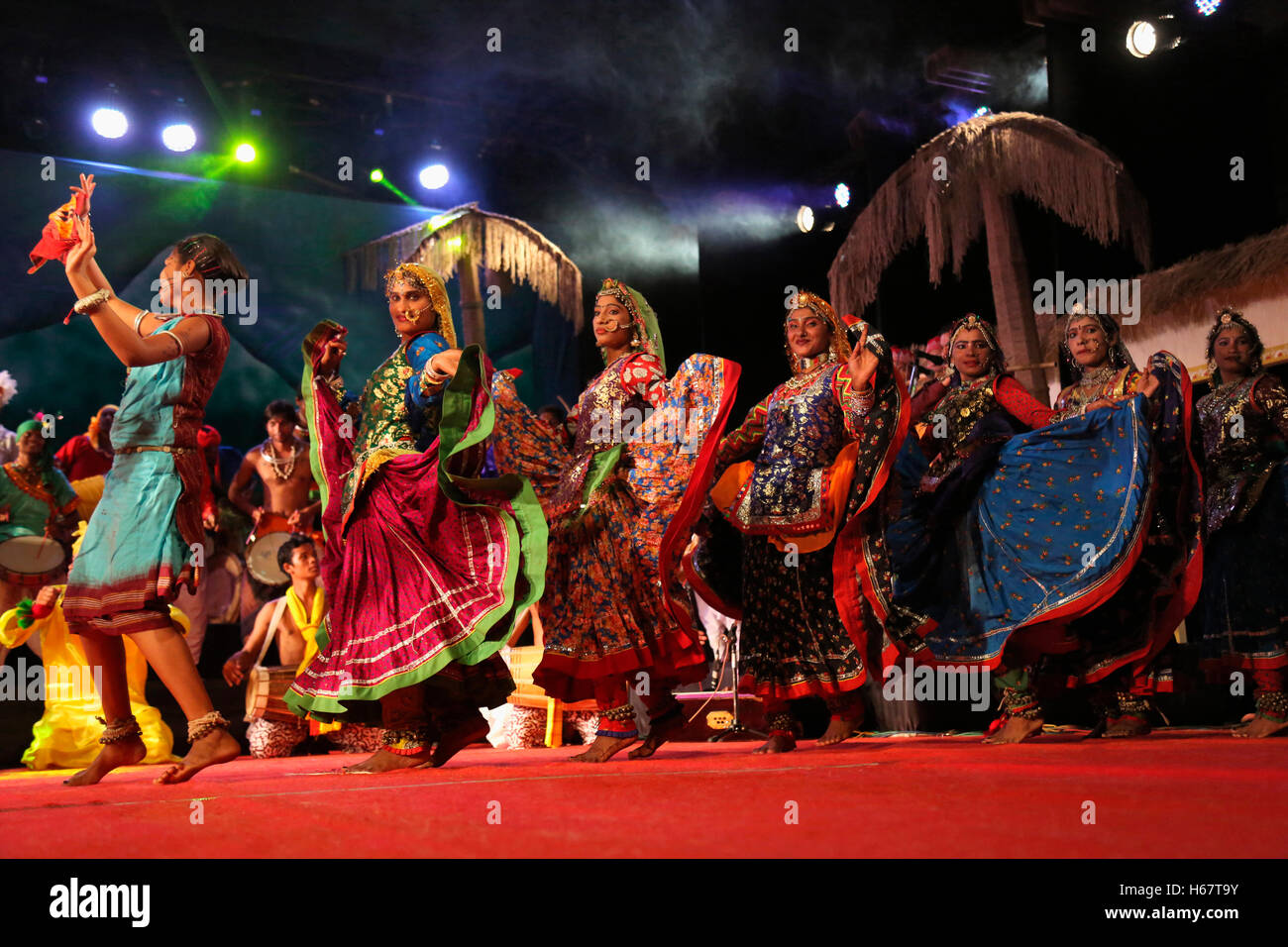 Chakri danza, Rajasthan, India Foto Stock