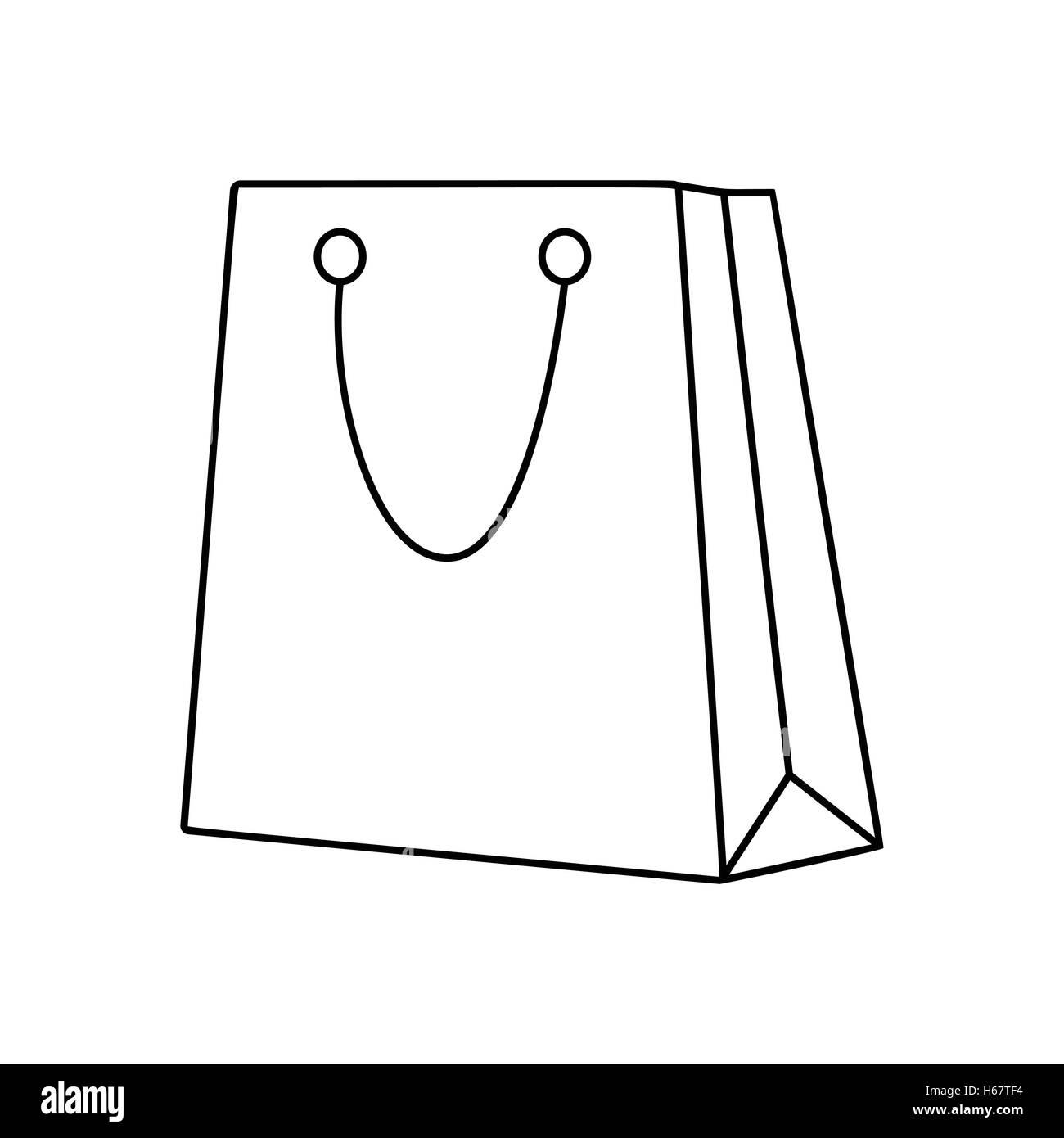Shopping bag icona linea Illustrazione Vettoriale