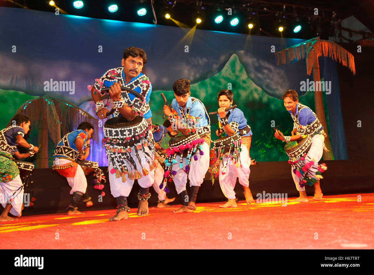 Gudum Baja danza, Dindori, Madya Pradesh, India Foto Stock