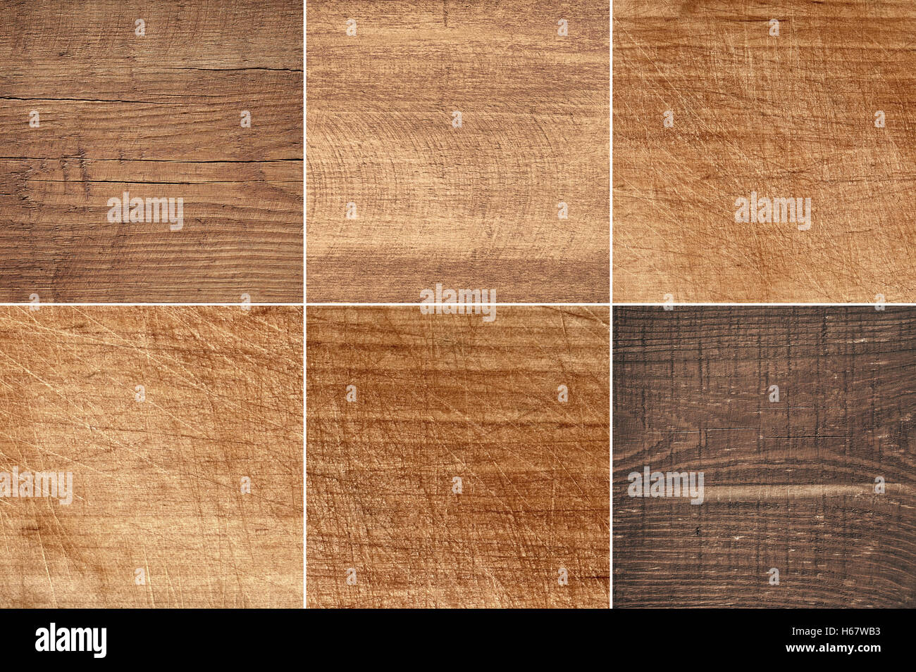 Insieme di diversi di legno Bruno Grana, taglieri Foto Stock