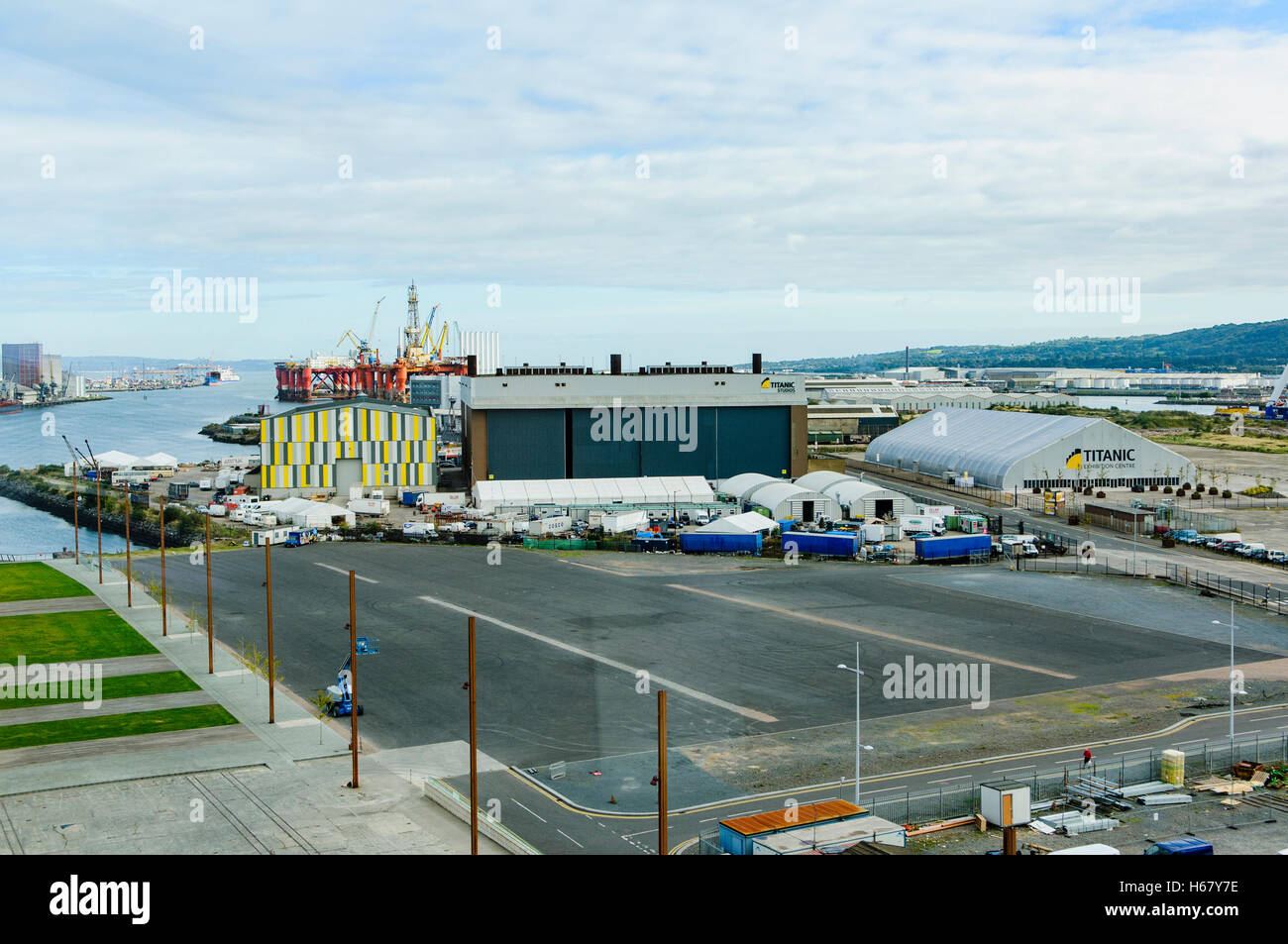 Titanic Studios (a.k.a. La vernice Hall), location del film per il gioco dei troni, e il Titanic Exhibition Centre di Belfast. Foto Stock