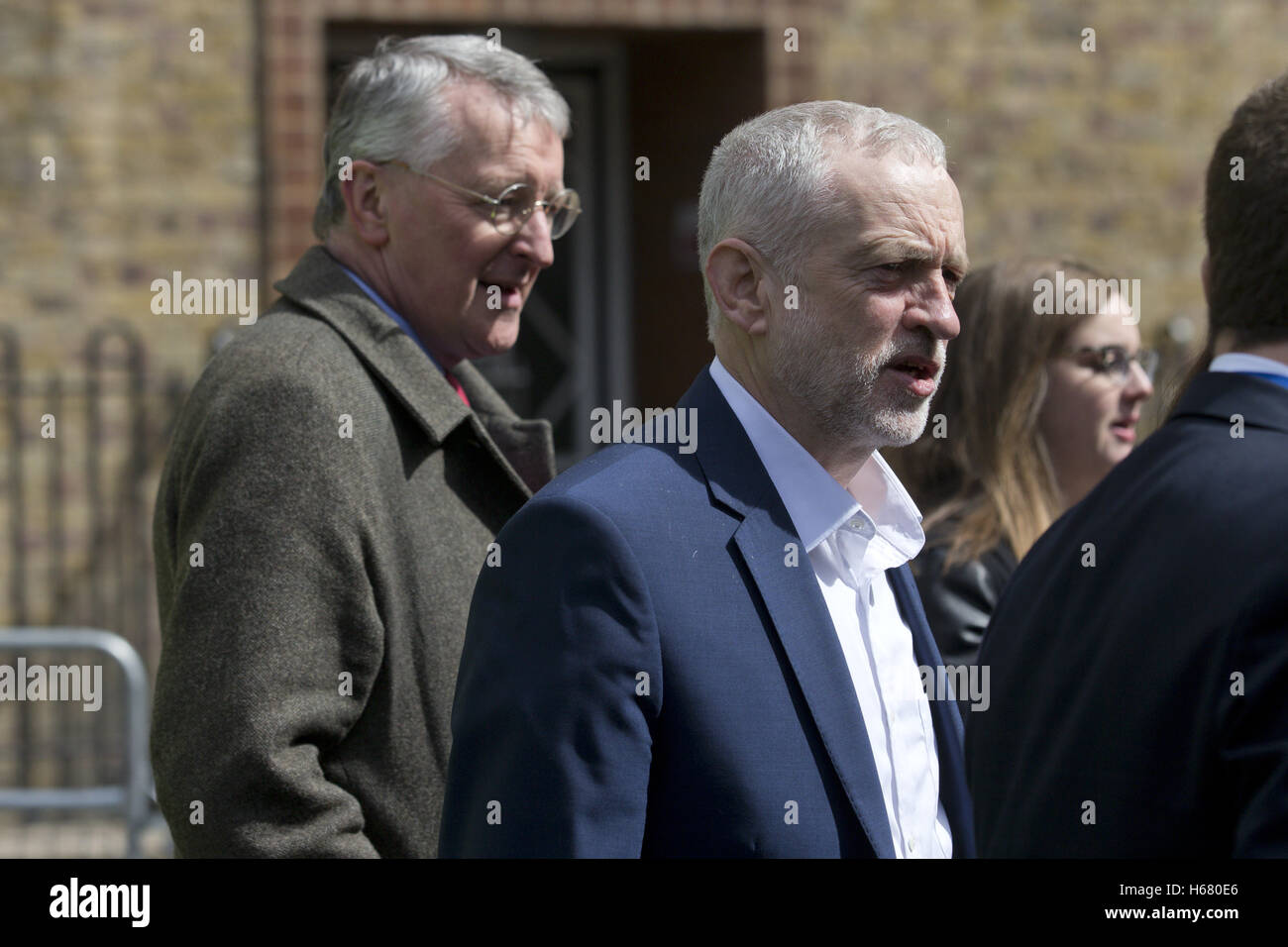 Hilary Benn MP e Jeremy Corbyn MP a Londra. 2016. Foto Stock