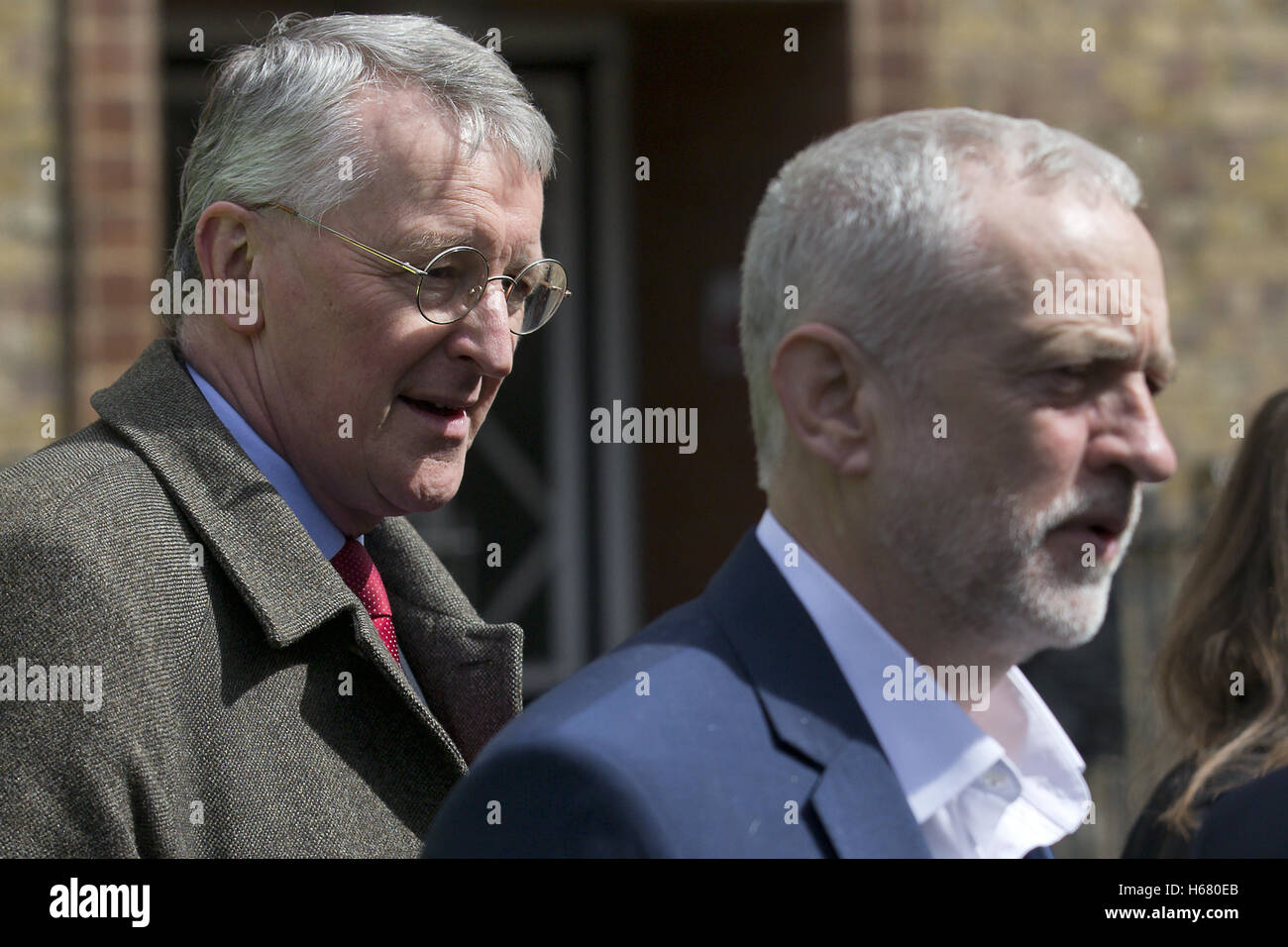 Hilary Benn MP e Jeremy Corbyn MP a Londra. 2016. Foto Stock