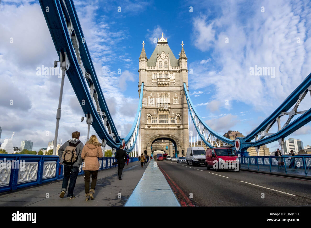 Il Tower Bridge di Londra centrale Foto Stock