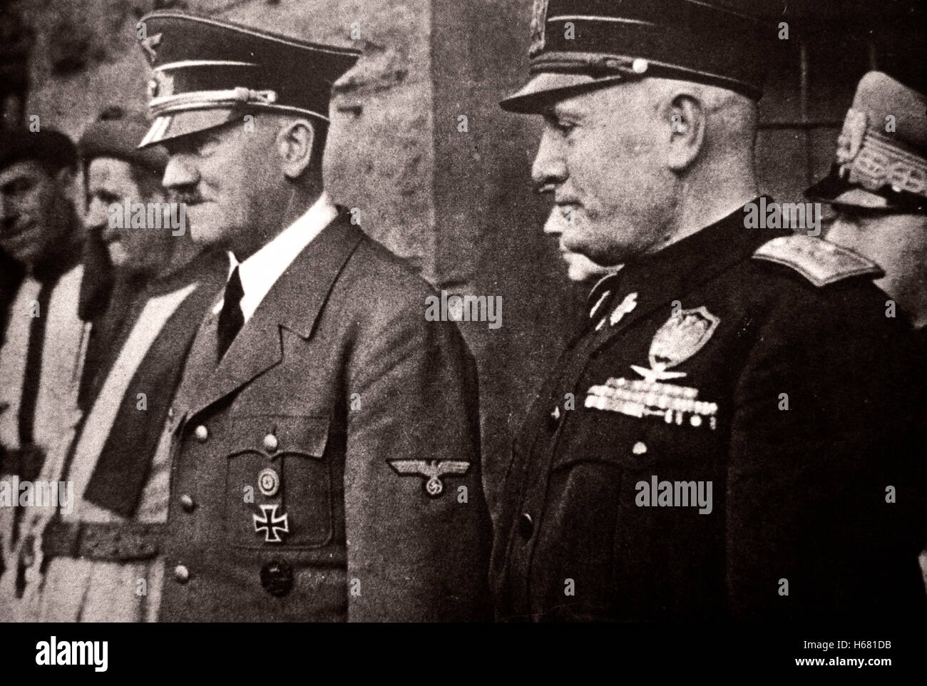 Adolf Hitler e Benito Mussolini a Firenze ( Italia ) 1940 Foto Stock