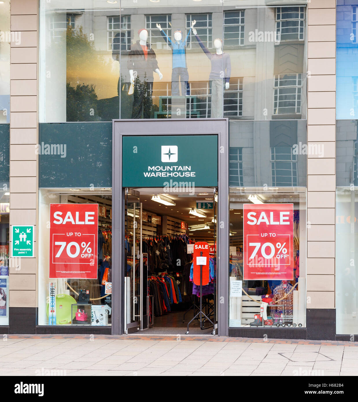 Facciata del magazzino di montagna store. Su Listergate, Nottingham, Inghilterra. Foto Stock