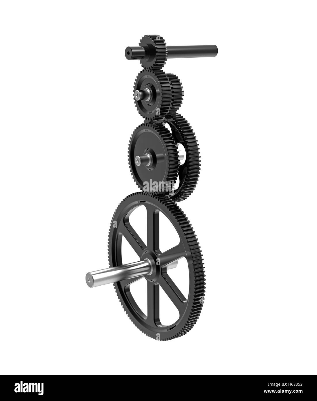 Concetto di meccanismo di rendering 3D di un riduttore di velocità Foto Stock