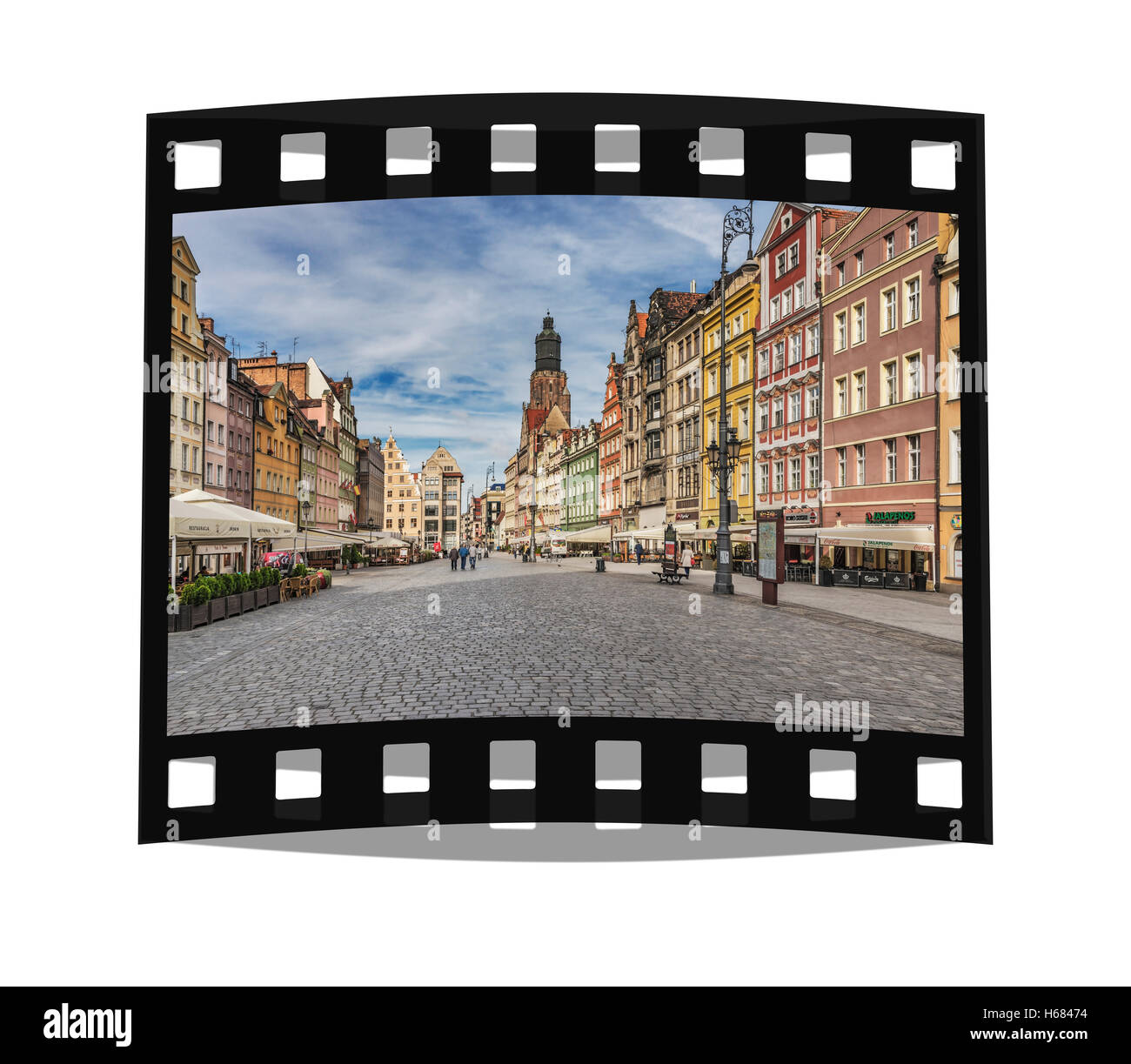 Rynek piazza del mercato e Santa Elisabetta Chiesa di Wroclaw, Voivodato Bassa Slesia, Polonia, Europa Foto Stock