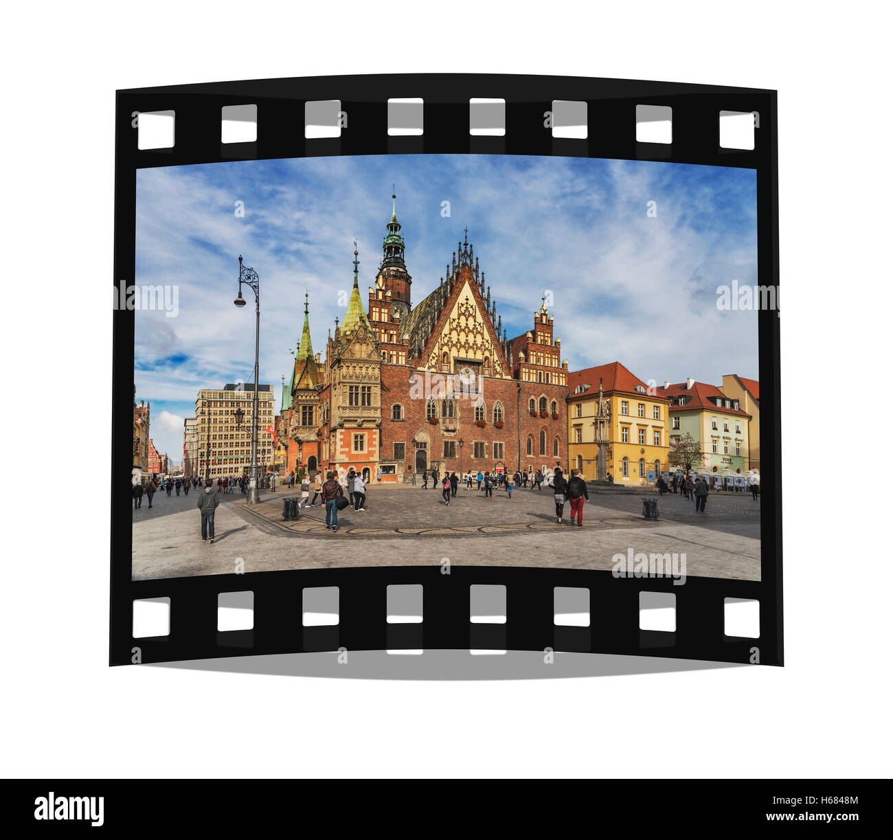 Il Municipio della Città Vecchia di Wroclaw è stato costruito nel XIII secolo, Rynek, Wroclaw, Voivodato Bassa Slesia, Polonia, Europa Foto Stock