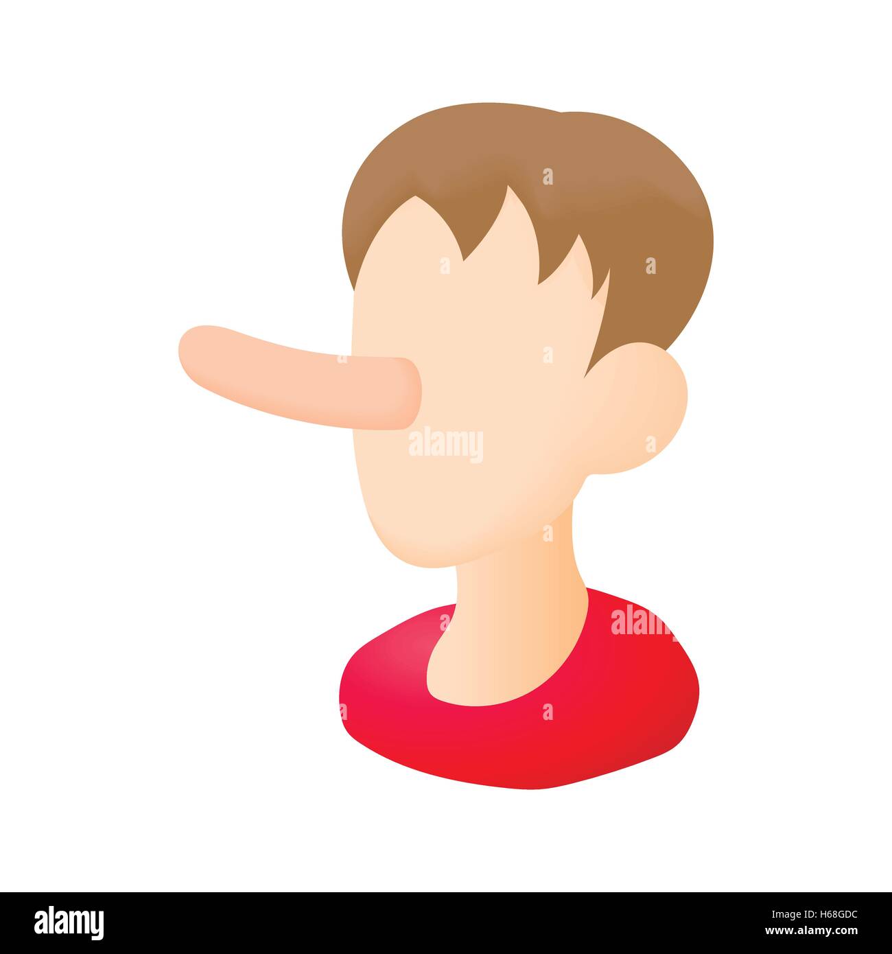 L'uomo lungo naso icona in stile cartoon Illustrazione Vettoriale