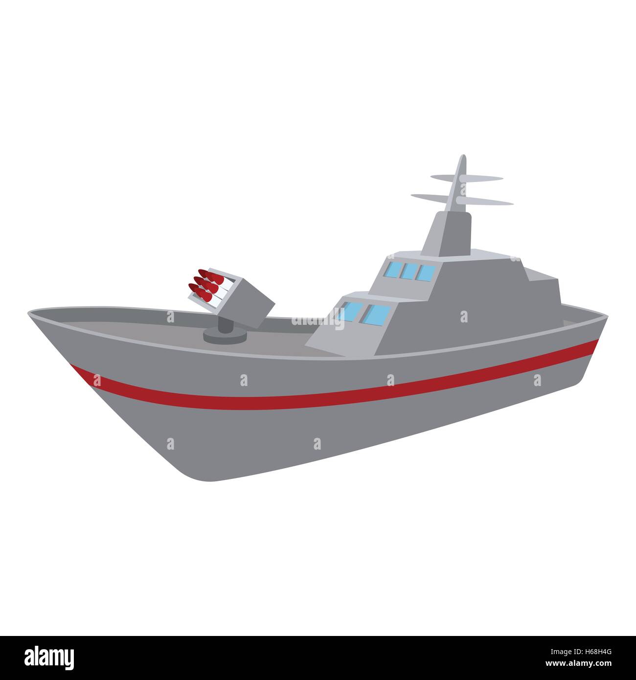 Warship icona cartoon Illustrazione Vettoriale