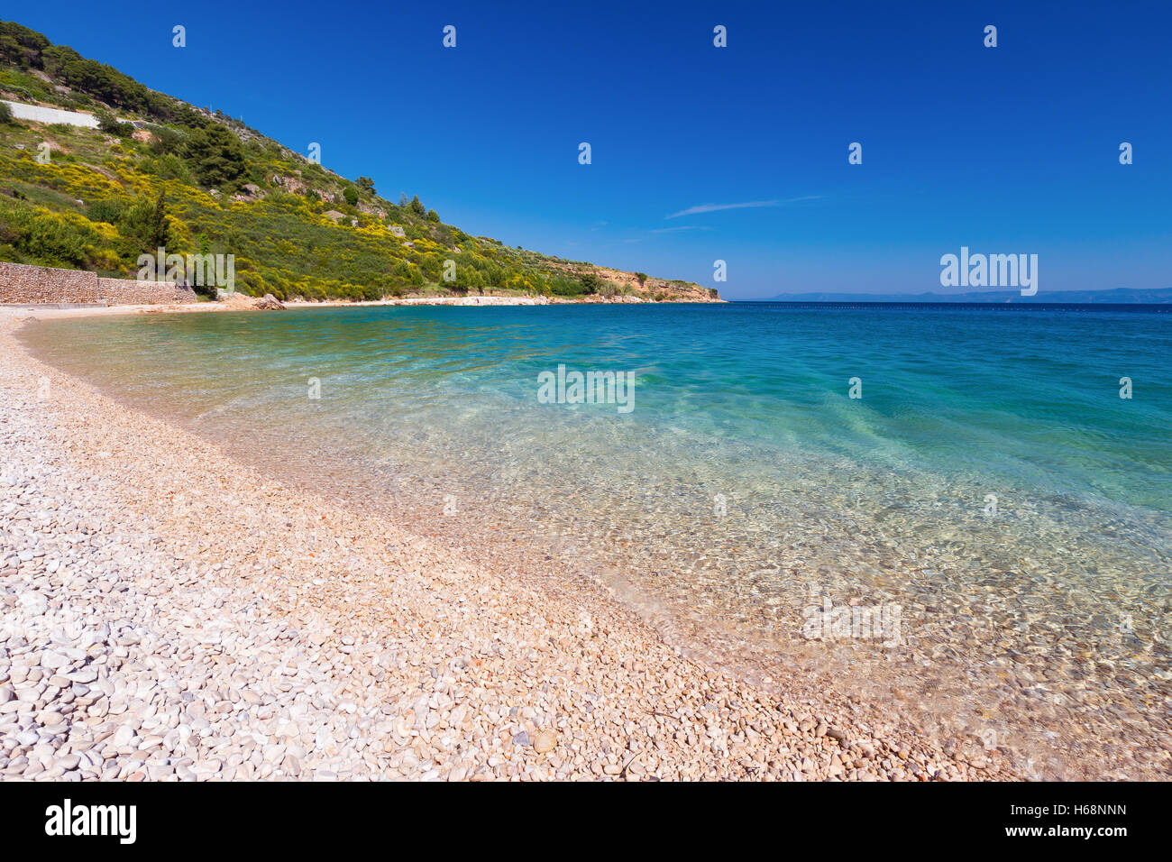 Spiaggia, Bol, Isola di Brac, Croazia Foto Stock