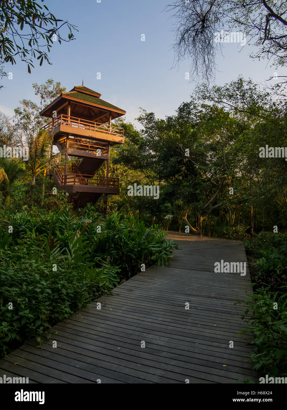 Nakhon Sri Khuean Khan Park e il Giardino Botanico si trova a Bang Kachao Sotto-distretto, Samut Prakan Provincia Foto Stock