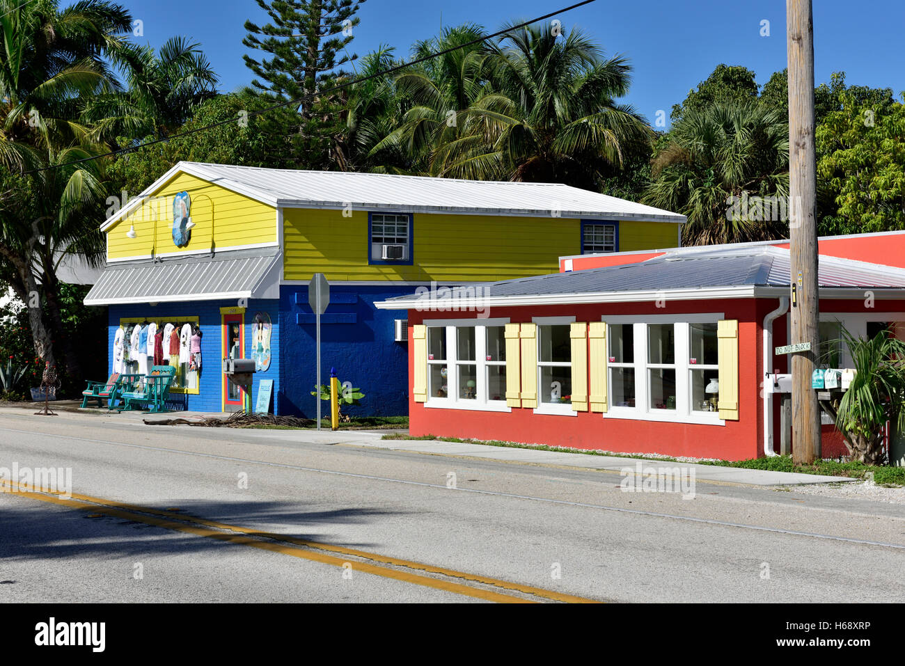 Alle tradizionali piccole aziende americane nella piccola città, Matlacha, Lee County, Cape Coral-Fort Myers, Florida Foto Stock