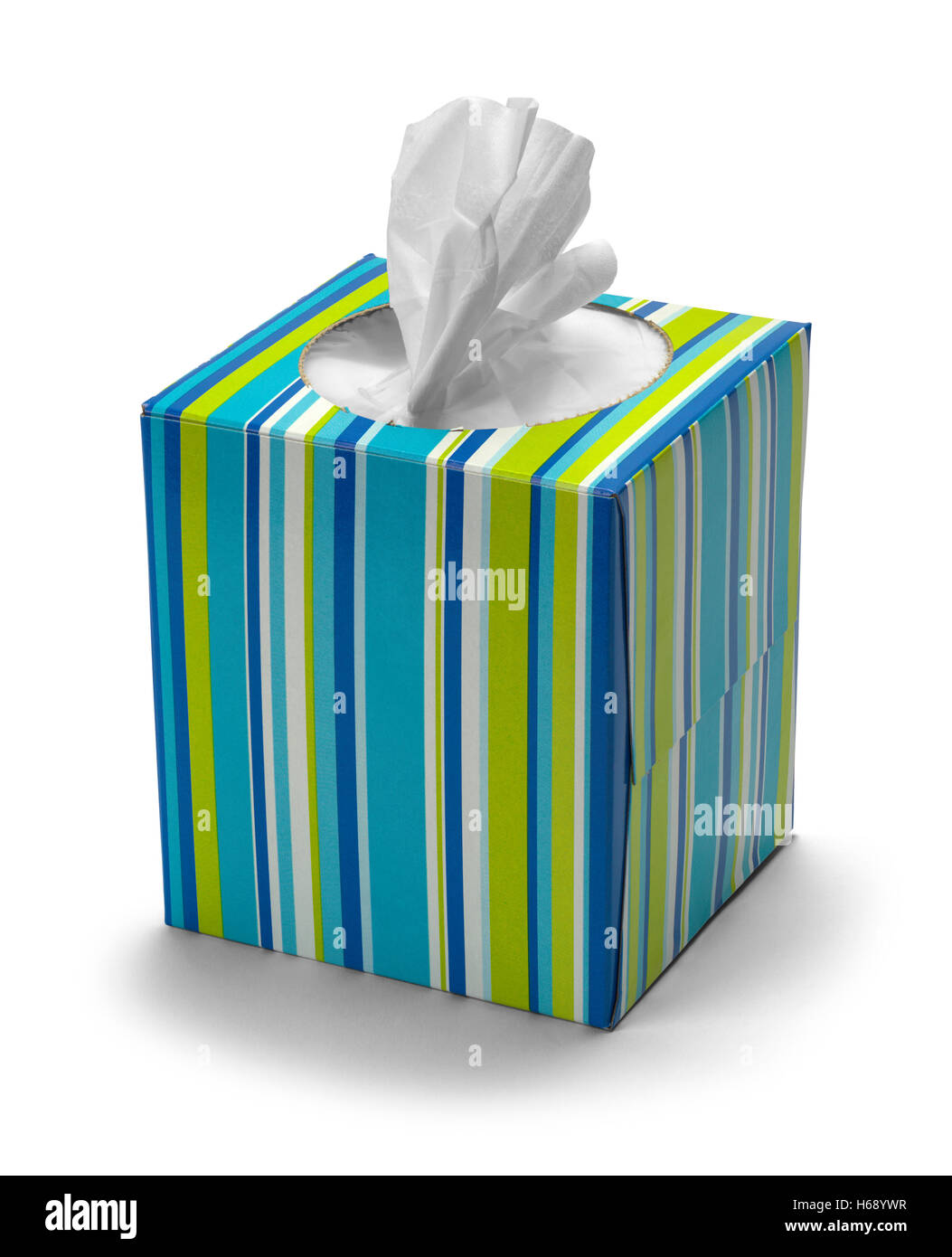 Piccola scatola del tessuto isolato su sfondo bianco. Foto Stock